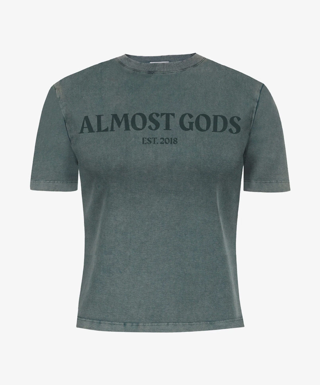 ALMOST GODS | STONEWASHED ALMOST GODS T-Shirt IN GRANITE { GREY/CBLACK