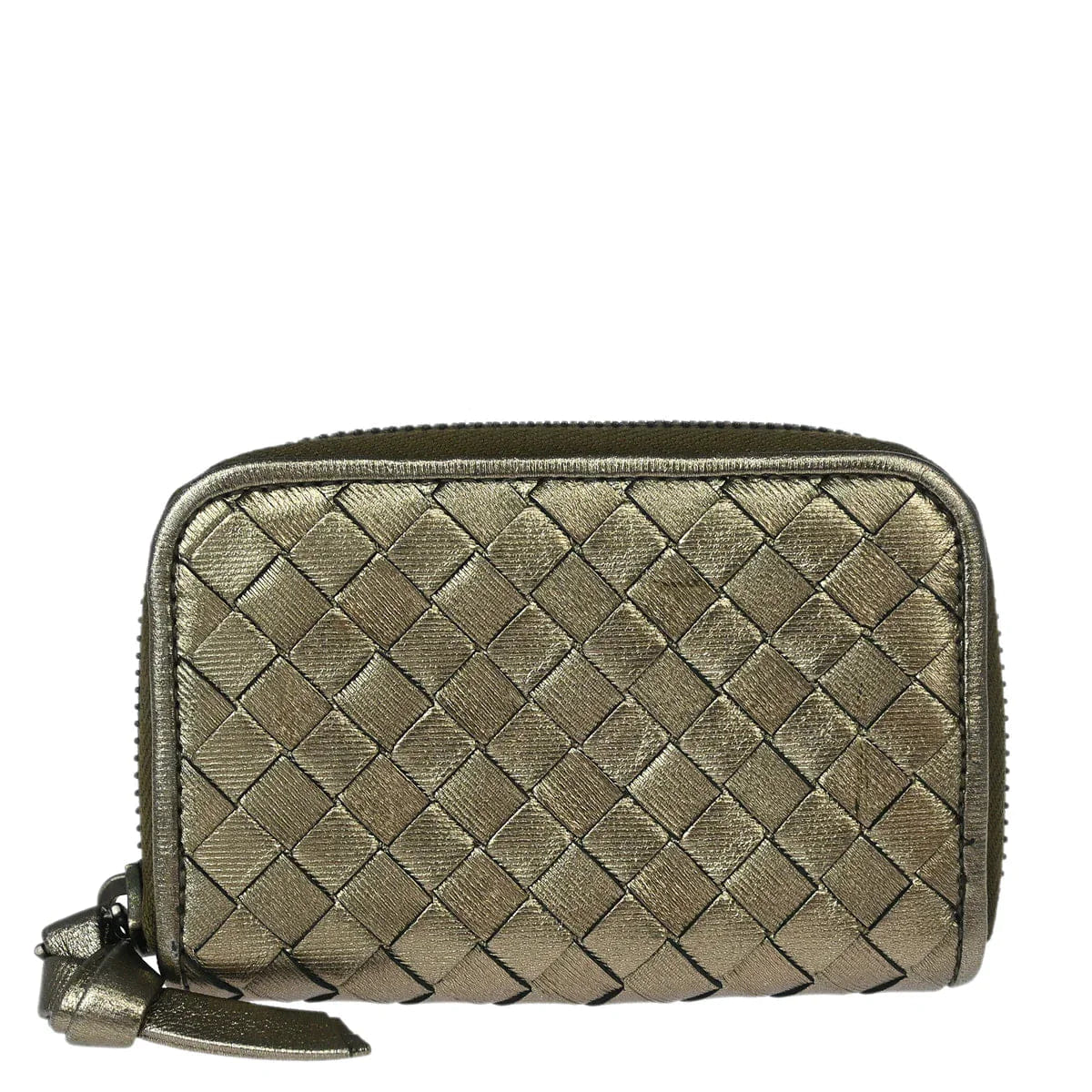 Other Brand Bottega Veneta Bronze Intrecciato Coin Case Wallet