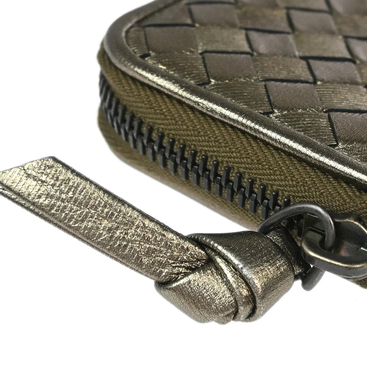Other Brand Bottega Veneta Bronze Intrecciato Coin Case Wallet