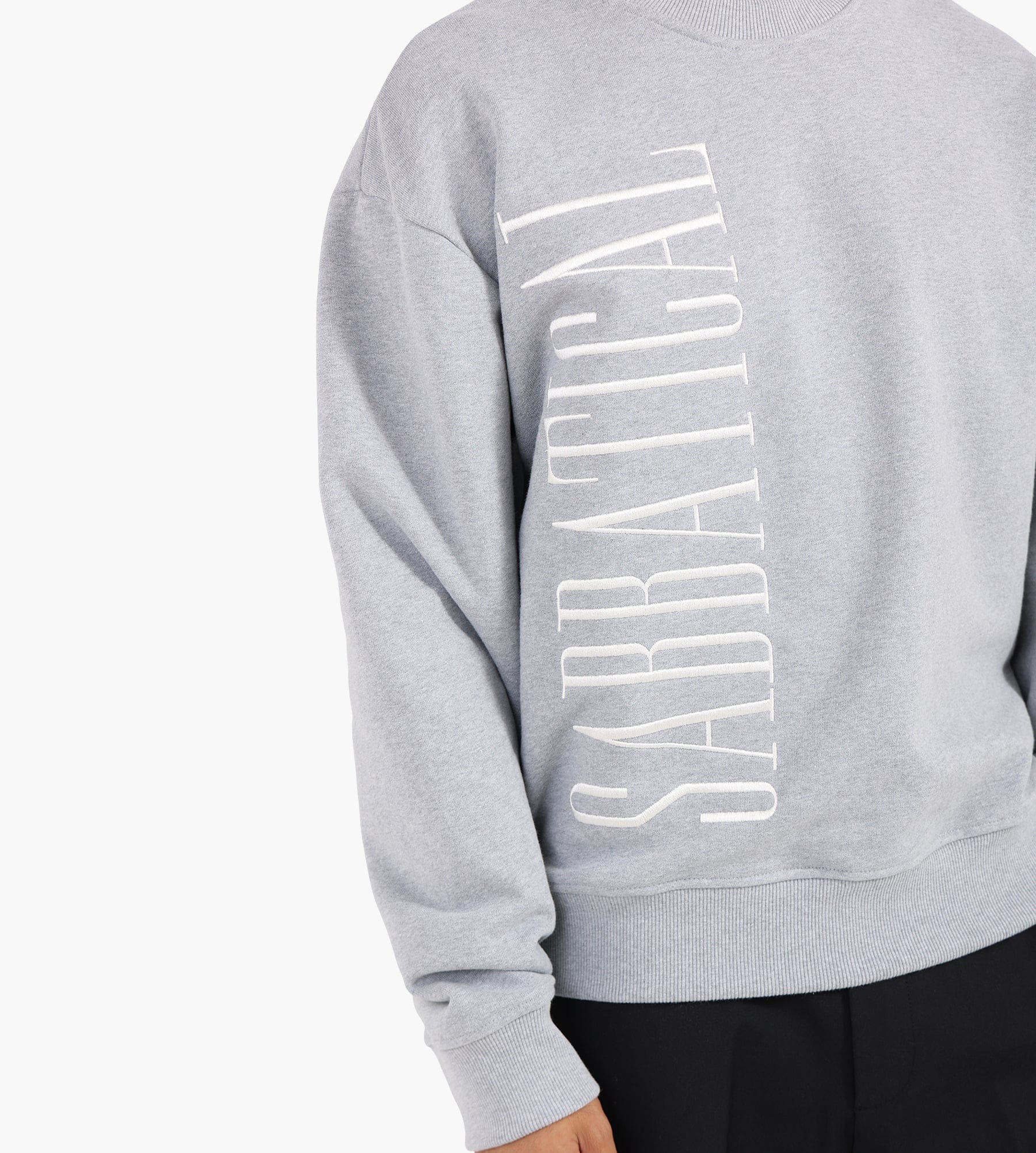Sabbatical Logo Crewneck Heather Grey White