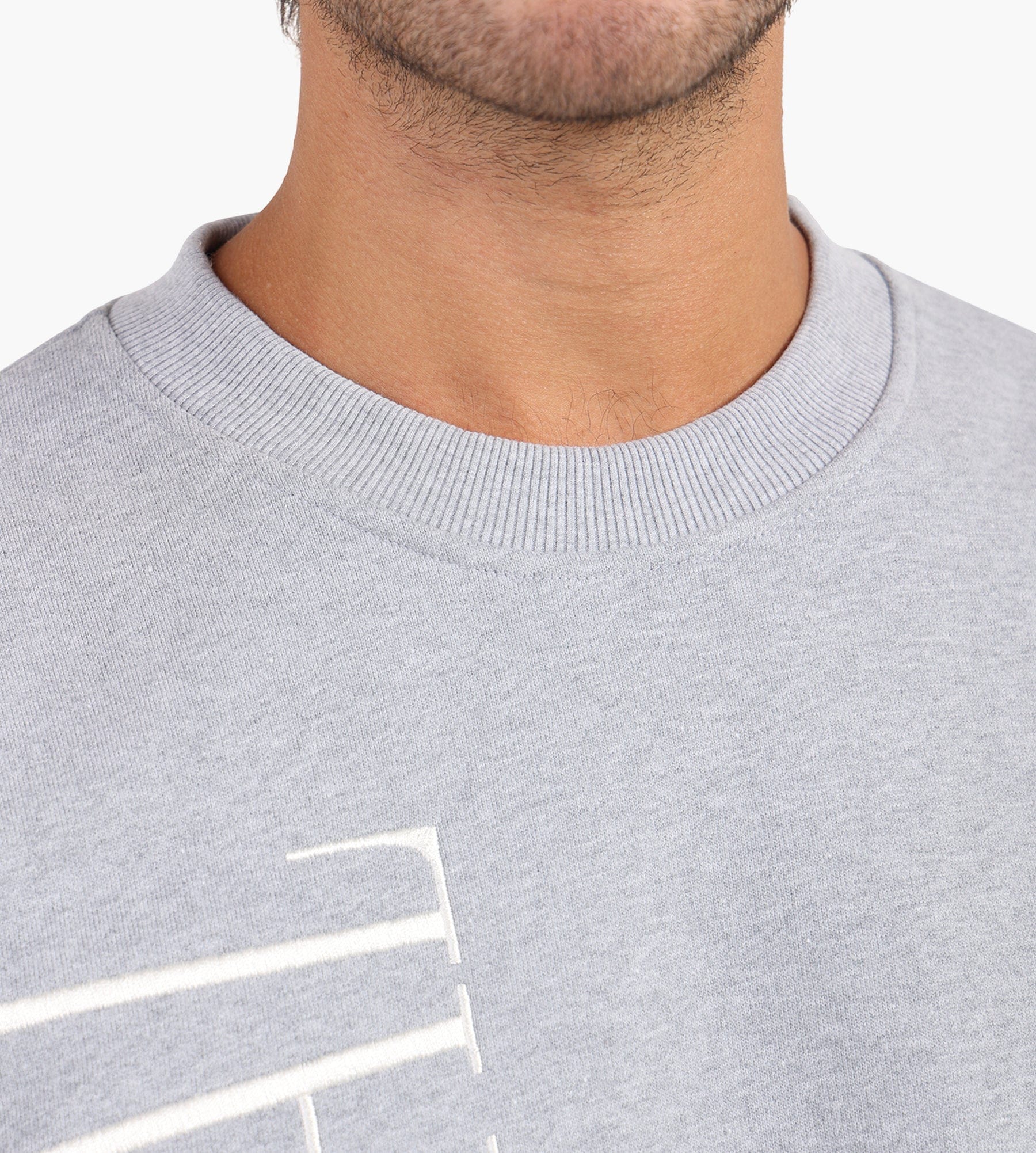 Sabbatical Logo Crewneck Heather Grey White