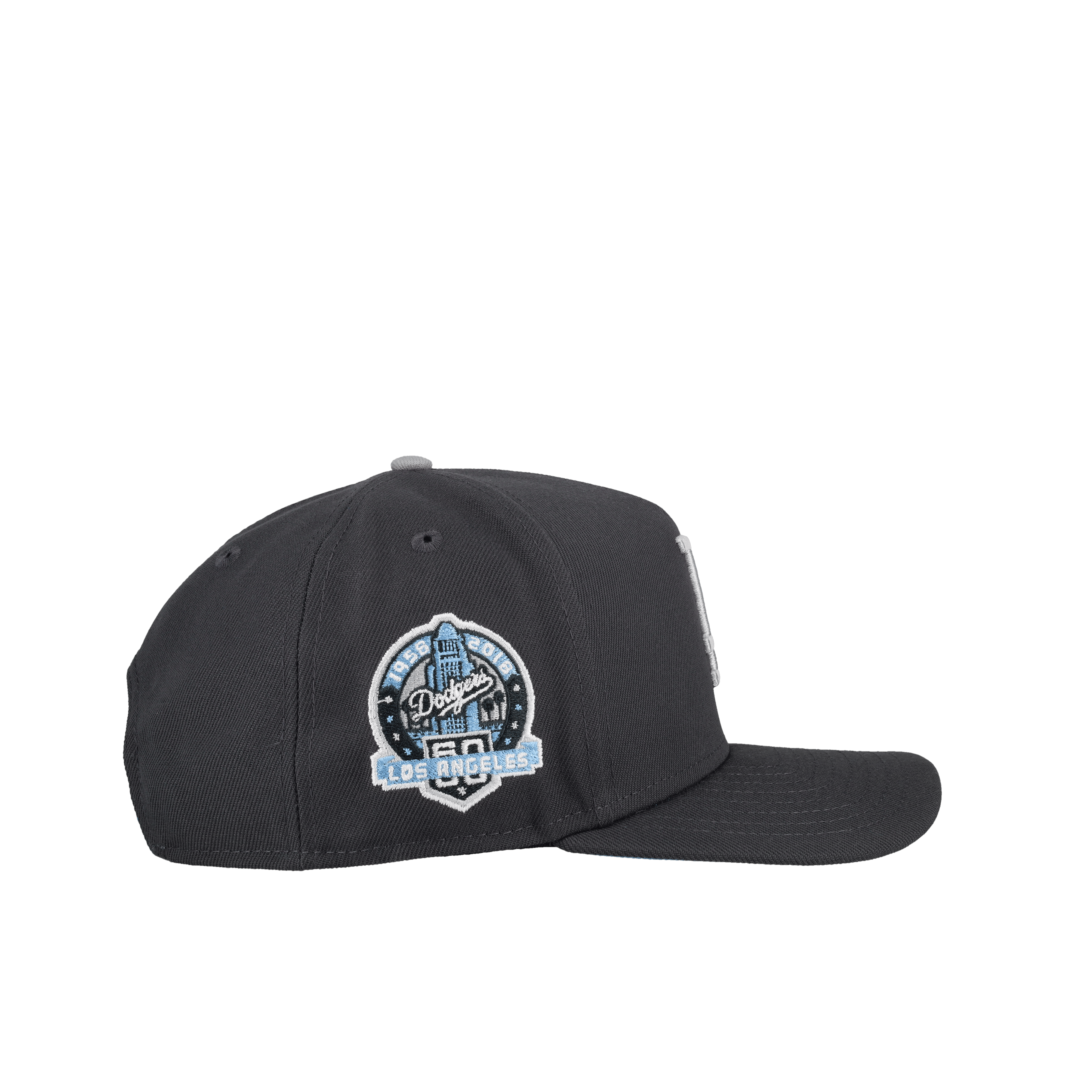 Los Angeles Dodgers Graphite/Ice Blue Metallic 9Fifty A Frame Snapback Hat