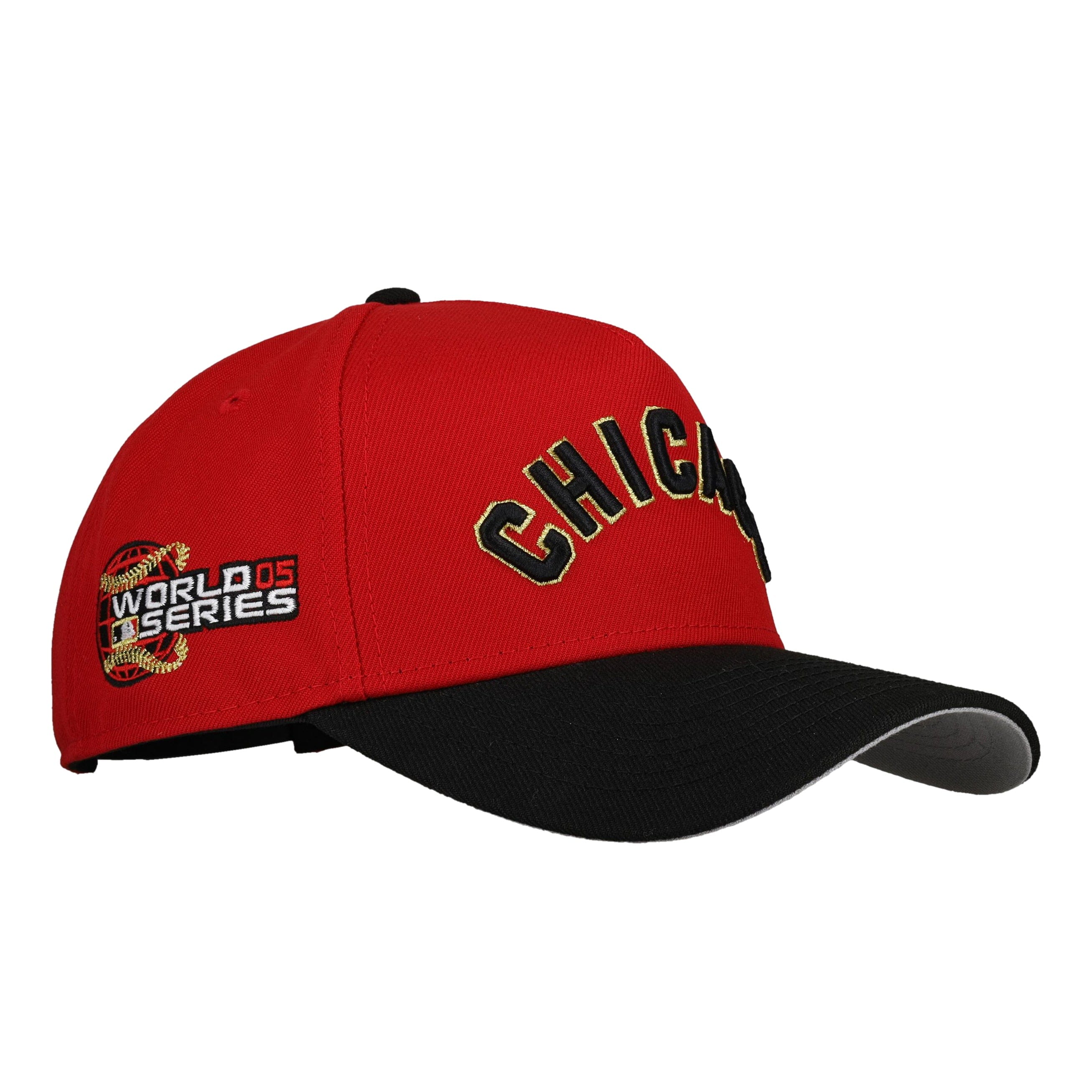 Chicago White Sox 9Forty A Frame Snapback Hat (Black/Red/Gold)