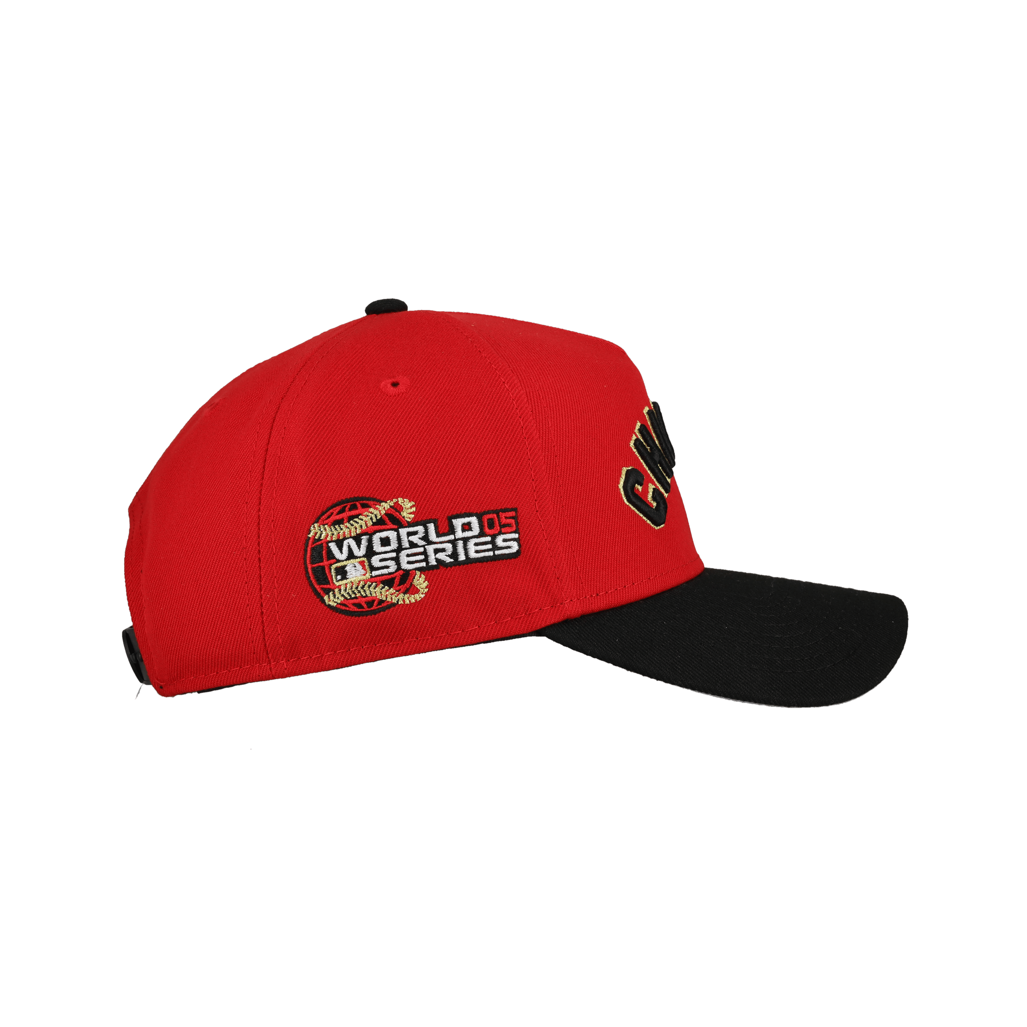 Chicago White Sox 9Forty A Frame Snapback Hat (Black/Red/Gold)