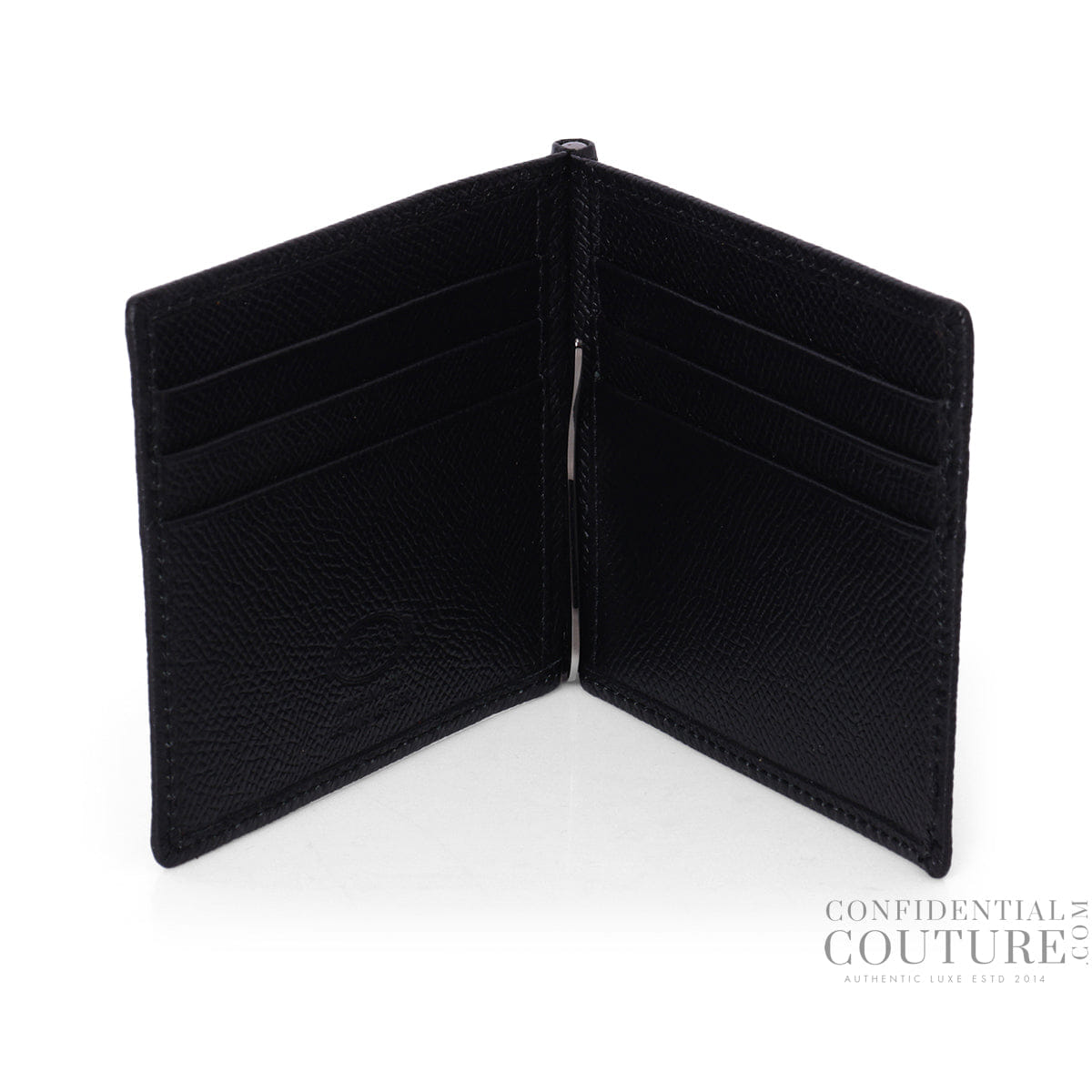 Tods Black Grainy Leather Money Clip Wallet