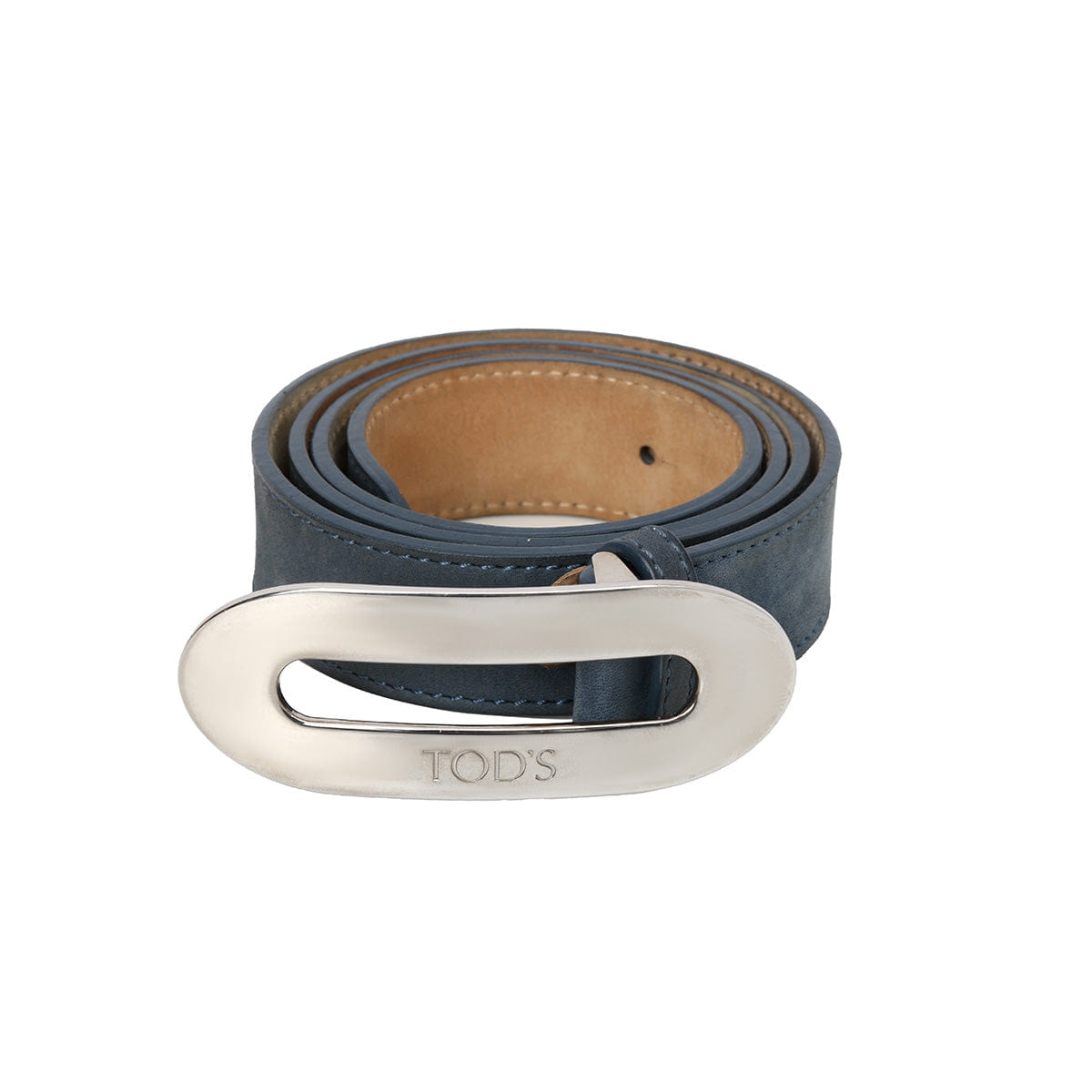 Tods Blue Suede Waist Belt
