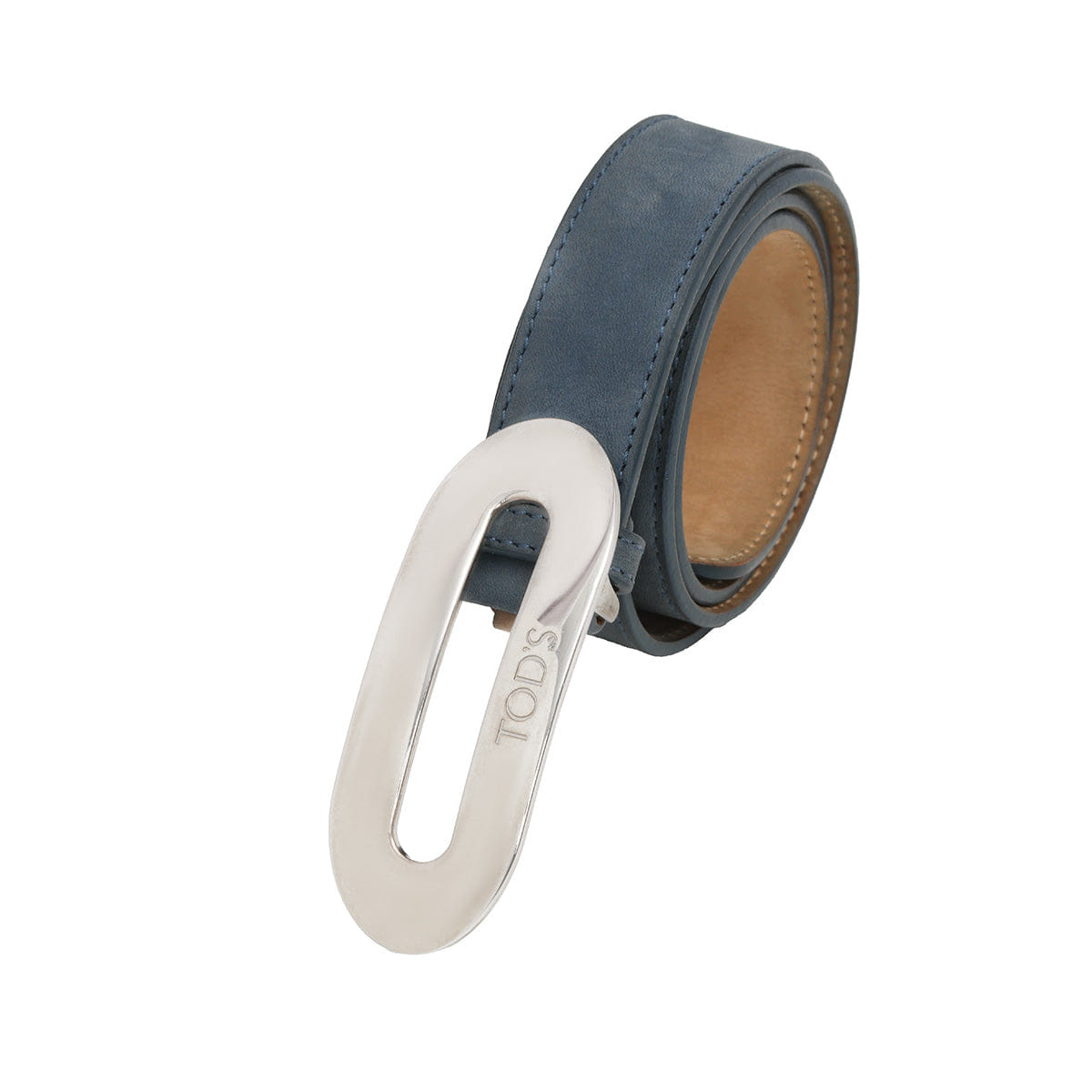 Tods Blue Suede Waist Belt