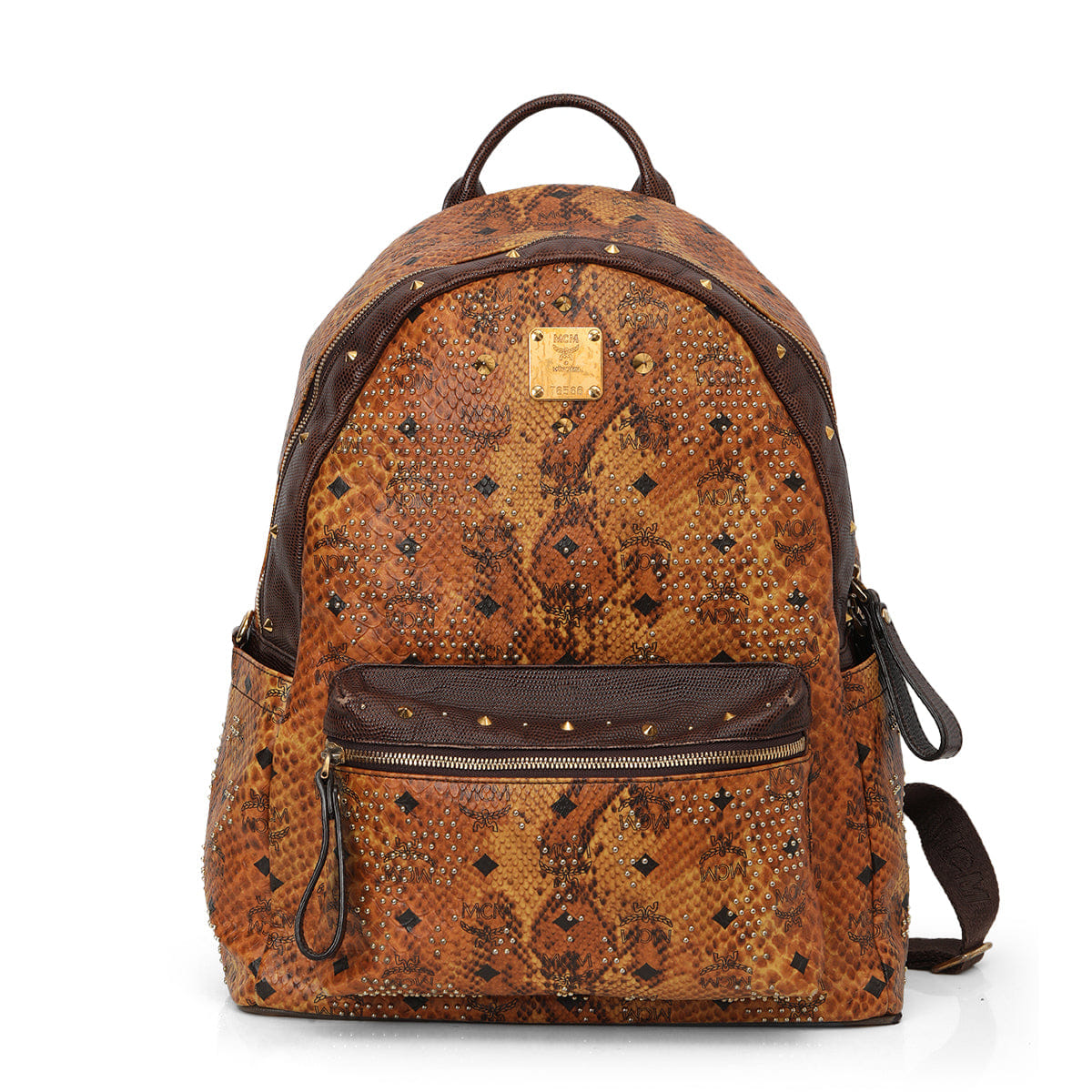 Michael Chromer Munchen Studded Visetos Medium Studded Backpack