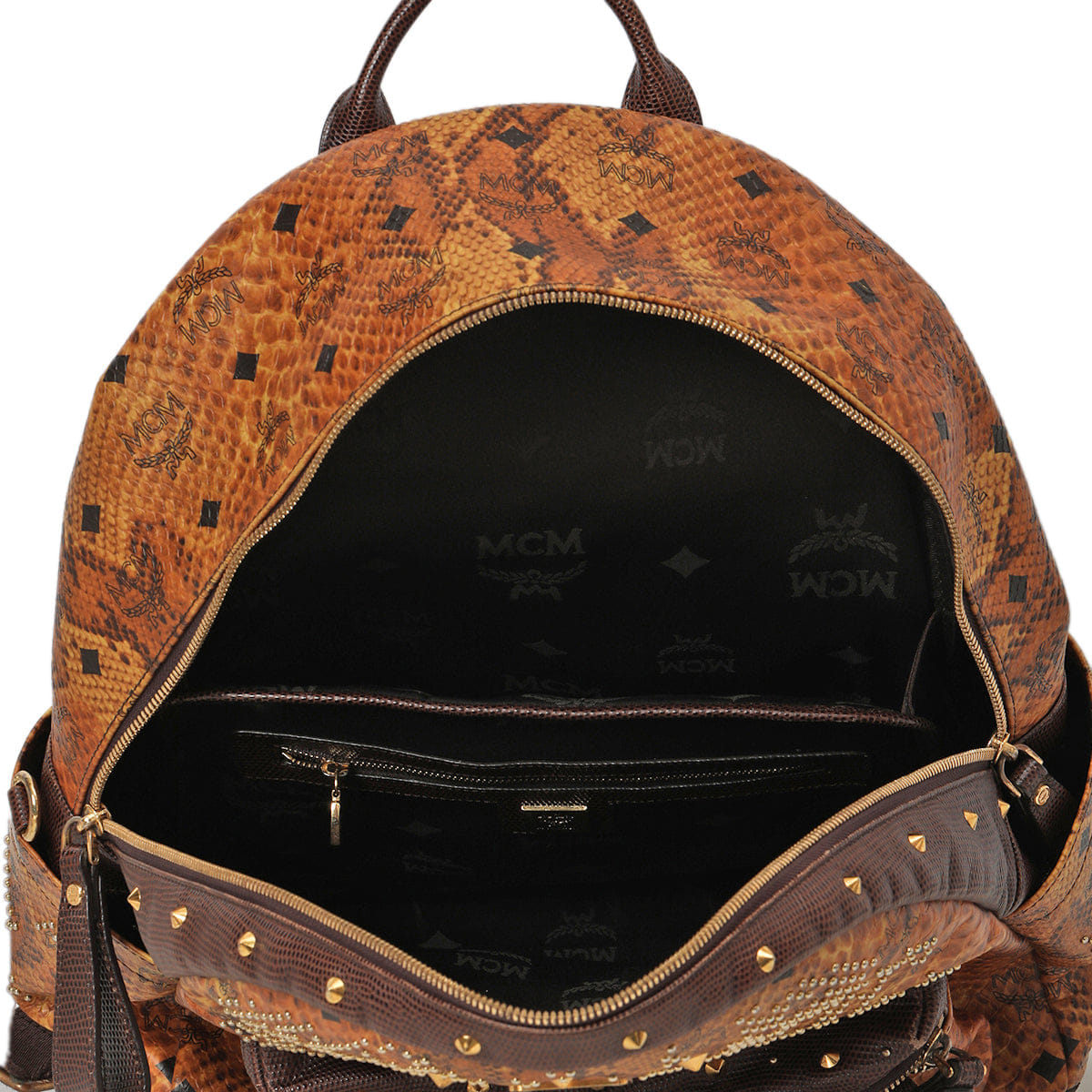 Michael Chromer Munchen Studded Visetos Medium Studded Backpack