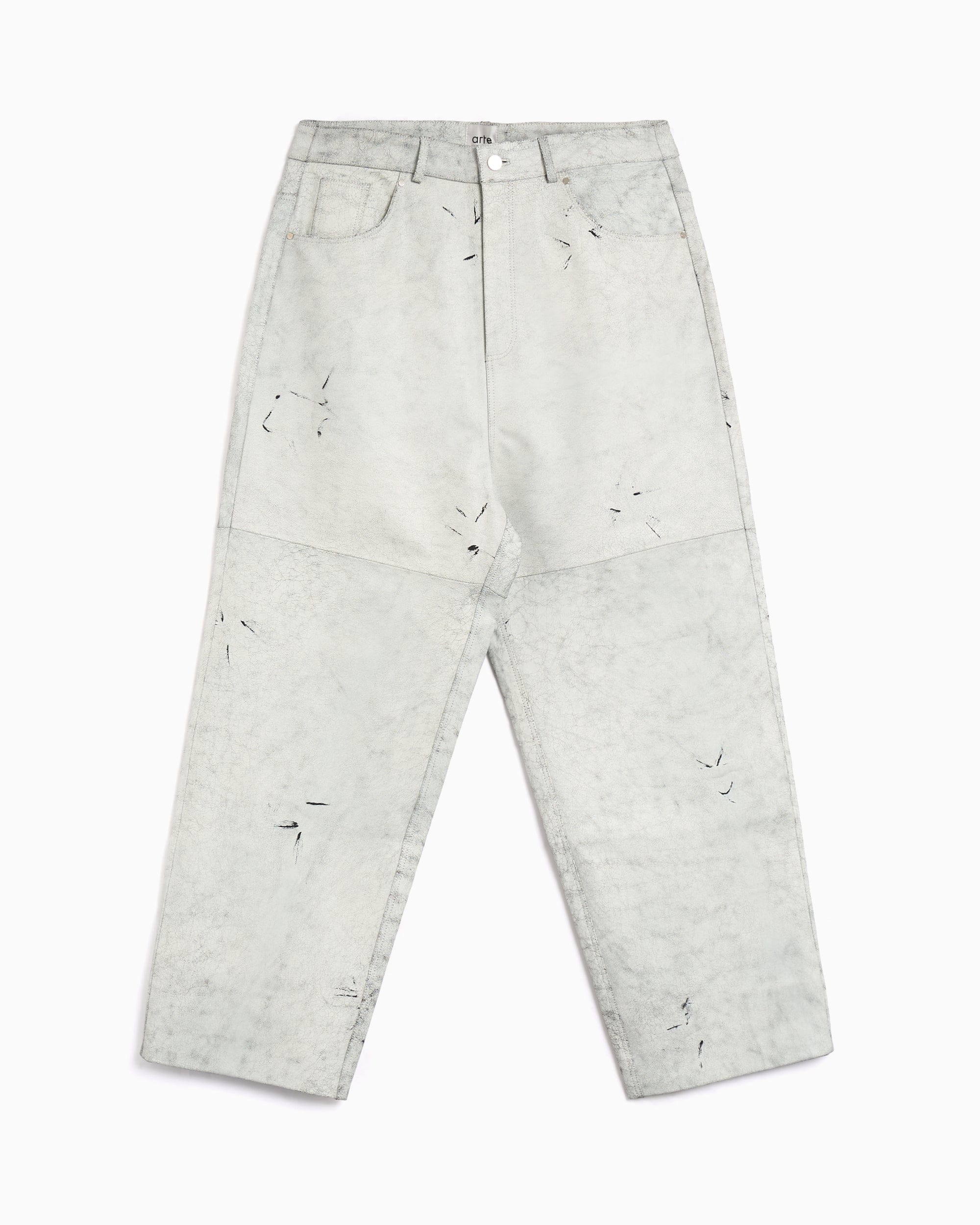 Arte Antwerp Pantalones Baggy de cuero Arte Antwerp Cracked para hombre