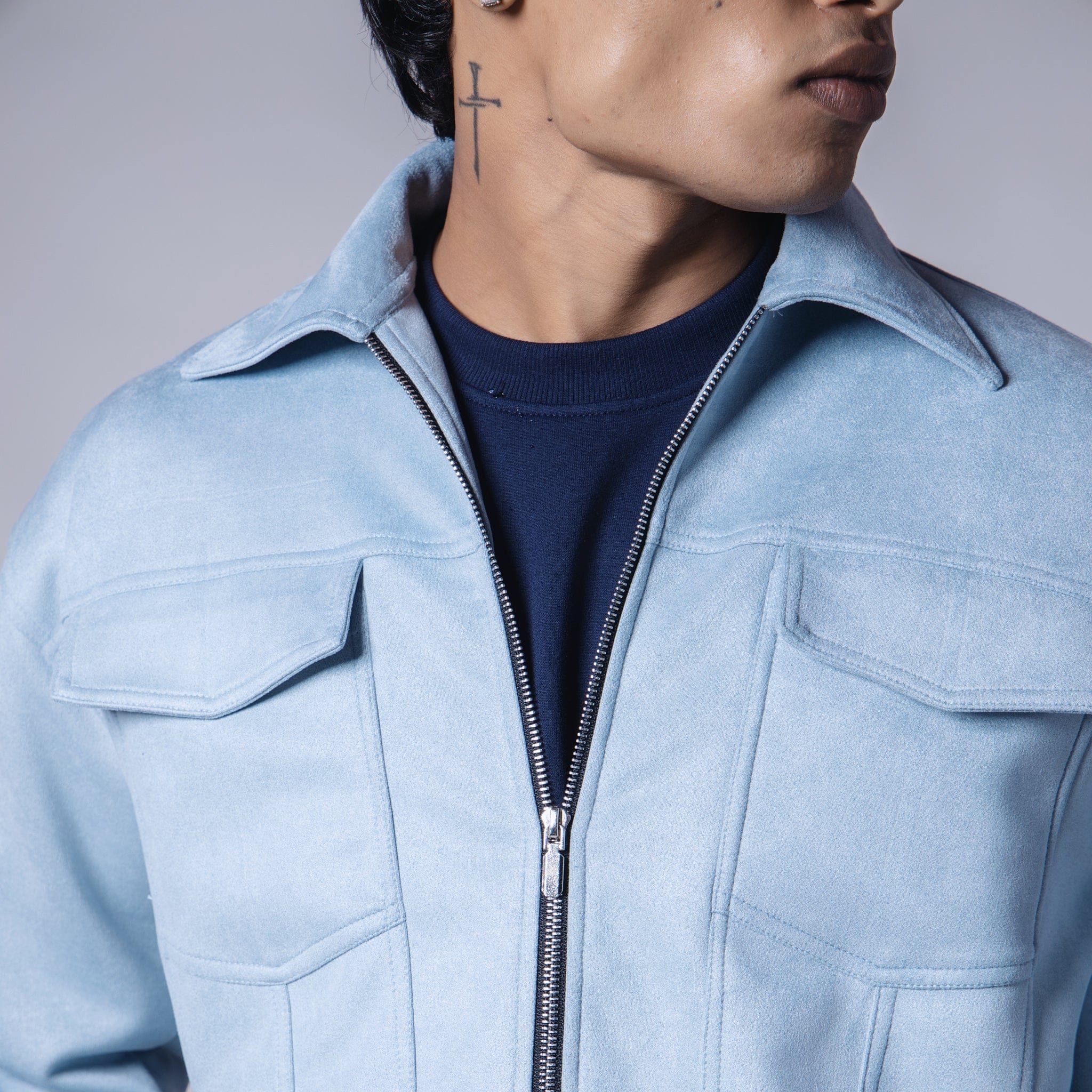Classic POWDER BLUE SUEDE CLASSIC JACKET
