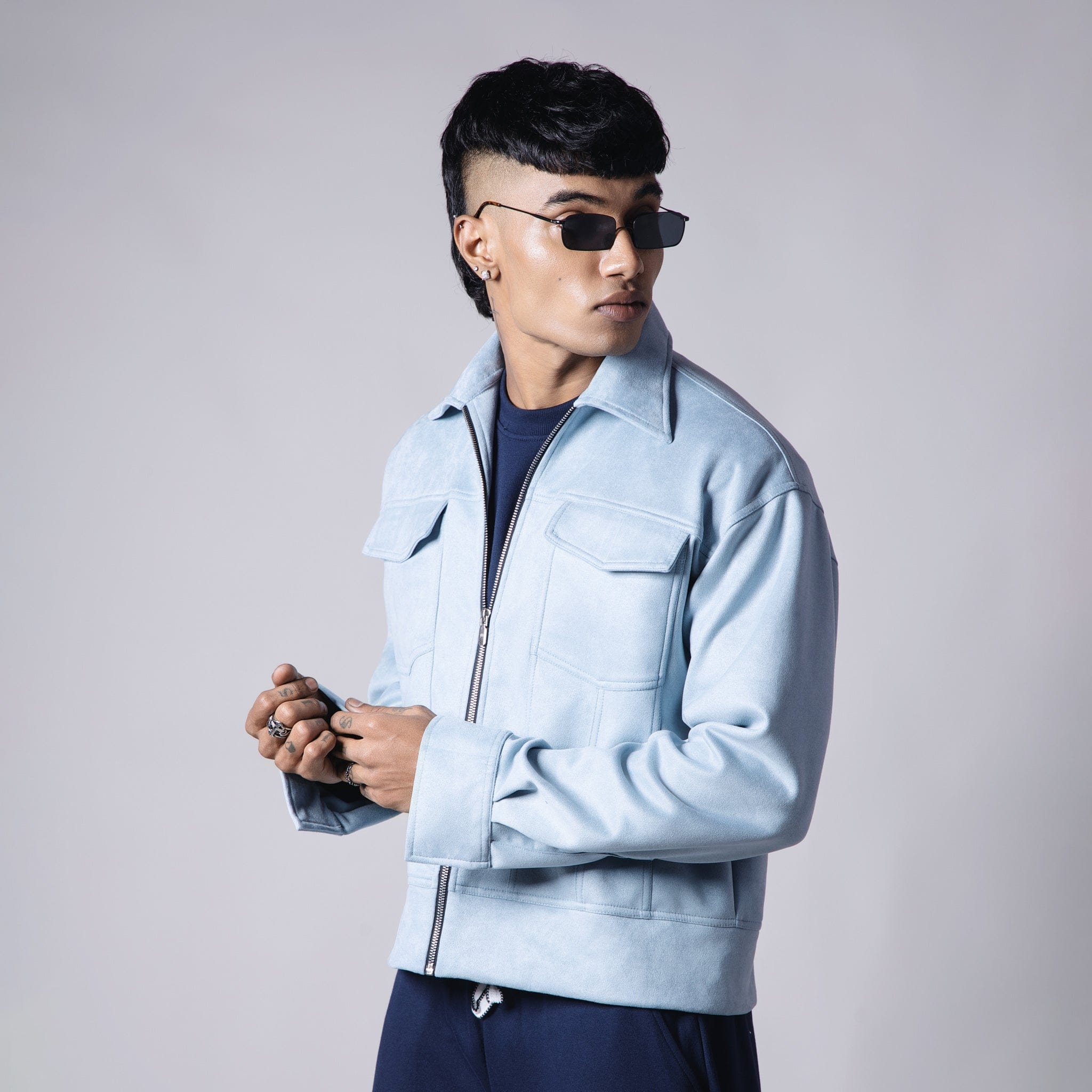 Classic POWDER BLUE SUEDE CLASSIC JACKET