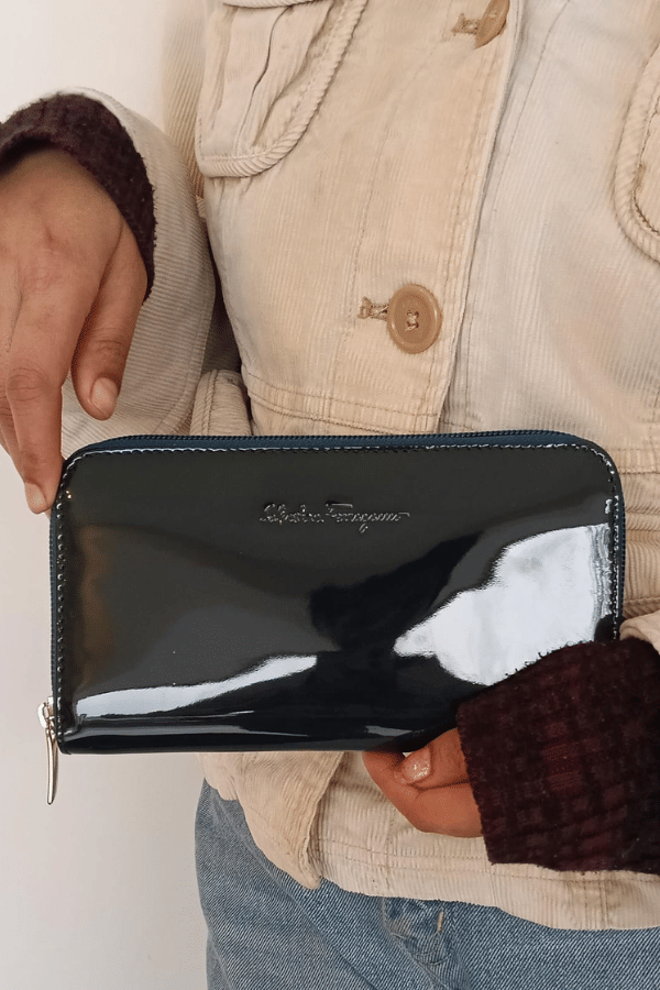 Brand New Salvatore Ferragamo Zip - Around Continental Wallet