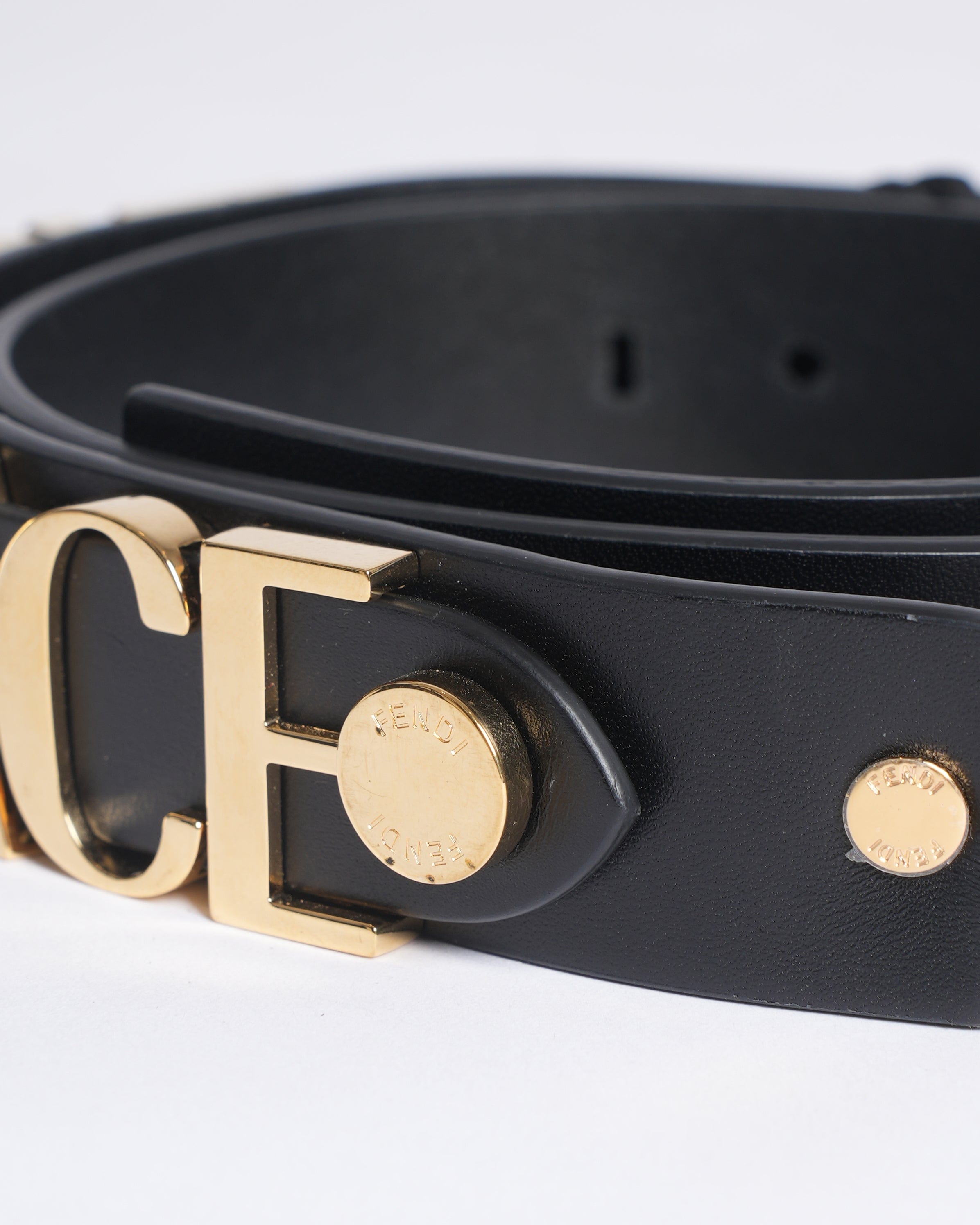 Fendi x Versace New Fendi x Versace Fendace Women's Calf Leather Logo Lettering Belt