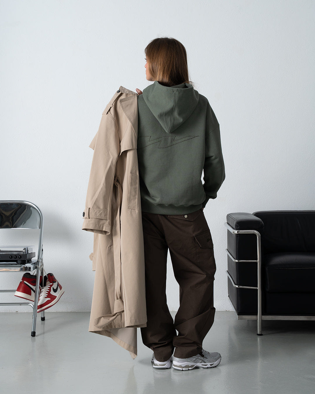 Newcop W Patch Hoodie Olive Green