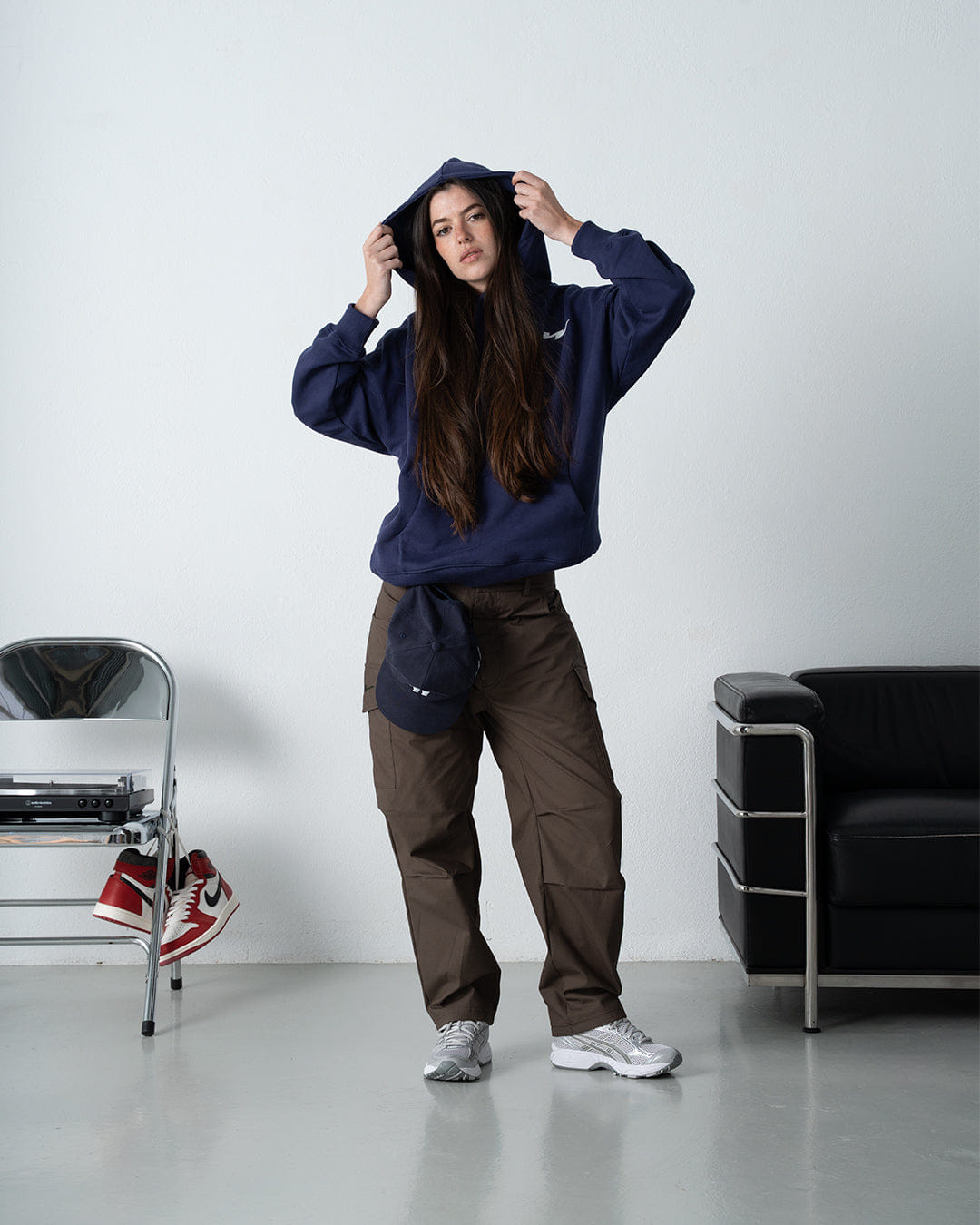 Newcop W Patch Hoodie Navy