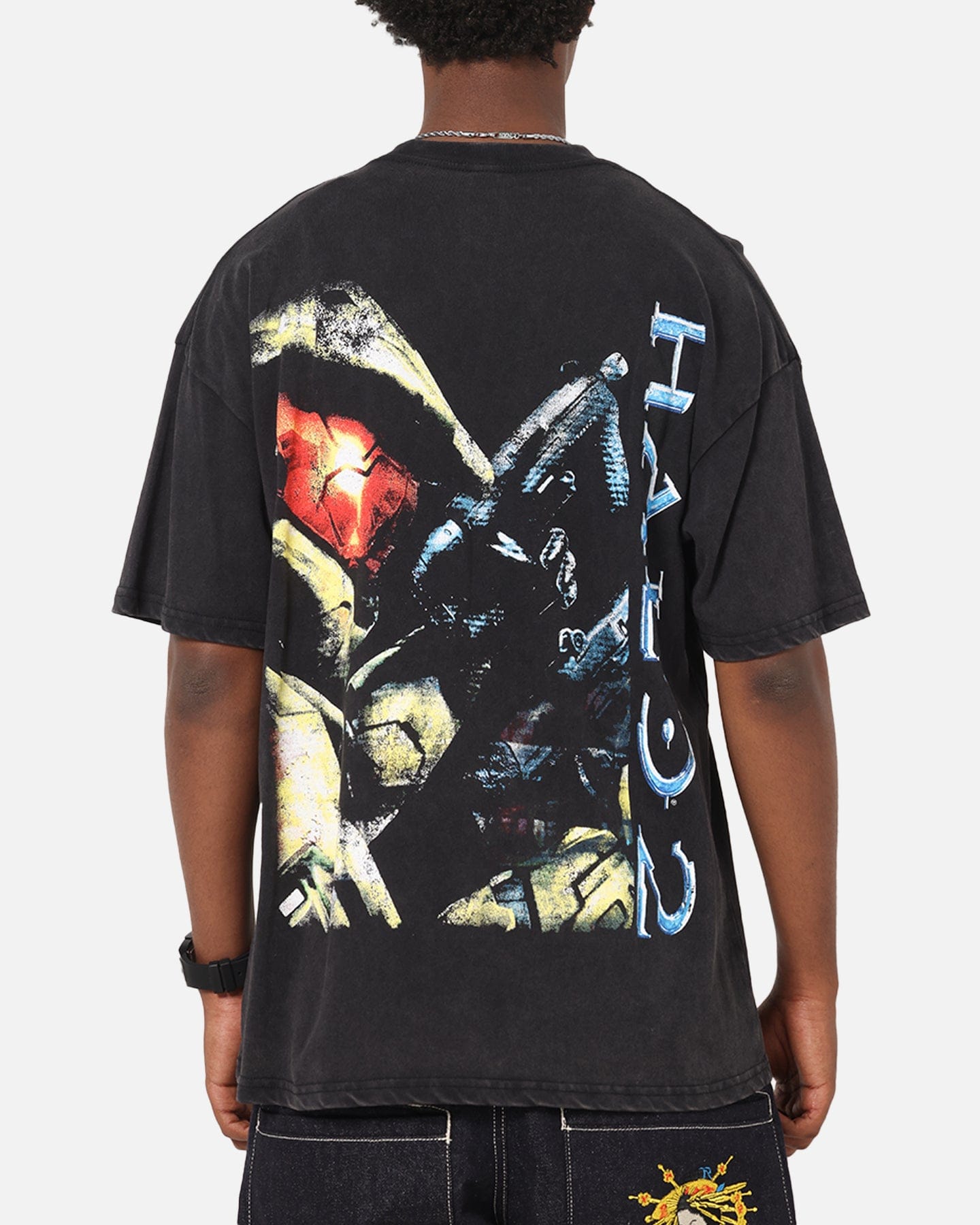 73studio x Halo Halo 2 Masterchief Vintage T - Shirt Off Black