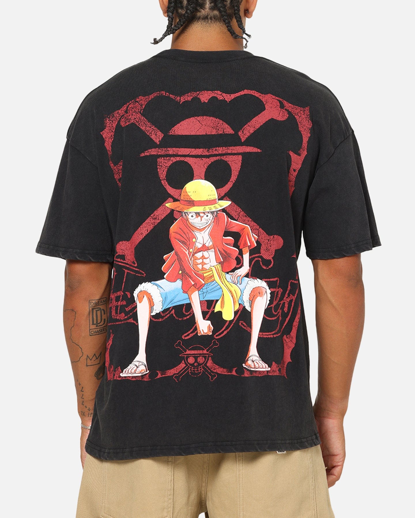73studio x One Piece Luffy Vintage T - Shirt Off Black