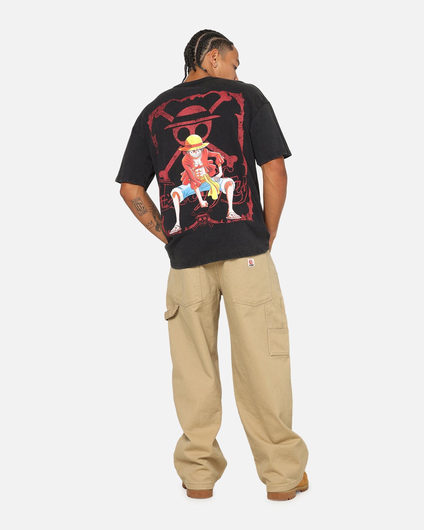 73studio x One Piece Luffy Vintage T - Shirt Off Black
