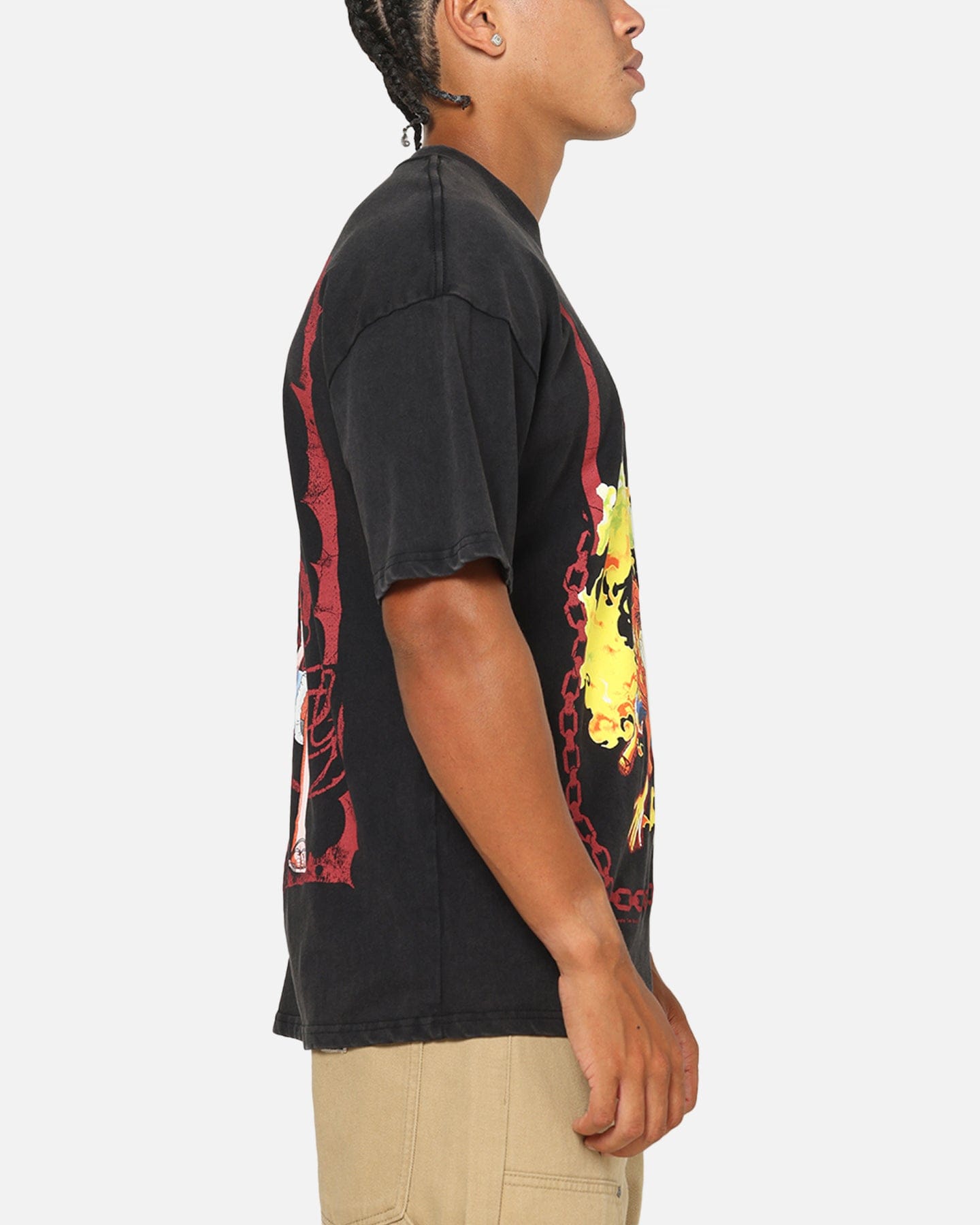 73studio x One Piece Luffy Vintage T - Shirt Off Black