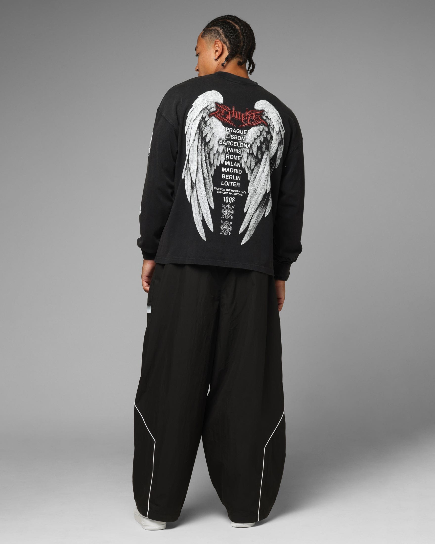 Loiter Dove Vintage Long Sleeve T - Shirt Black
