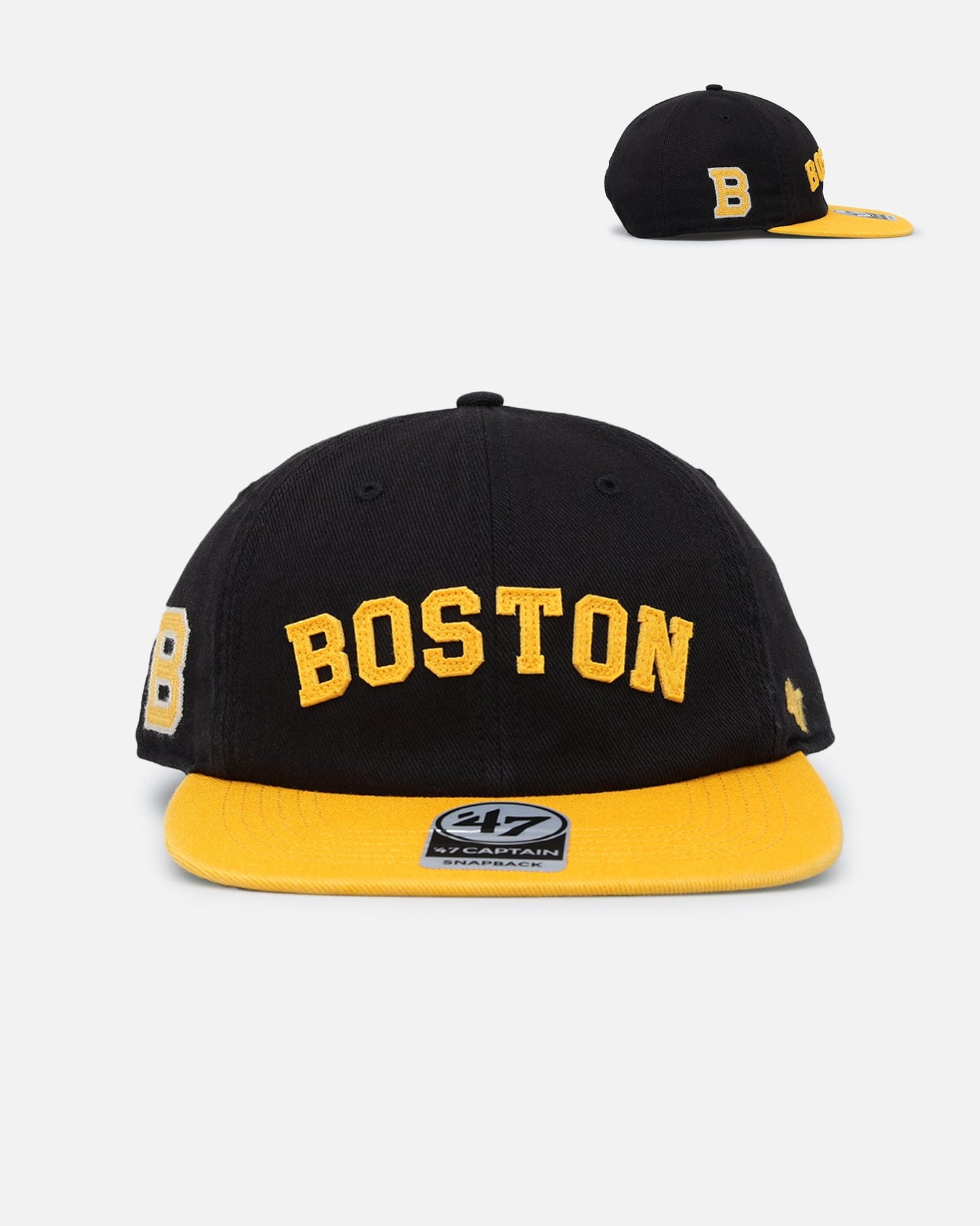 47 Brand Boston Bruins The City Block Collection Club Legacy '47 Captain Snapback Black