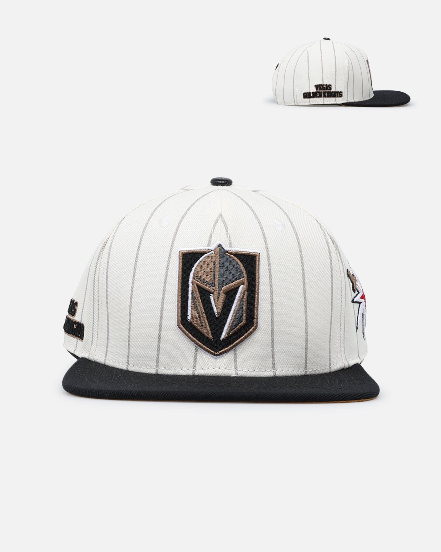 PRO Standard Vegas Golden Knights Pinstripe Wool Snapback Eggshell/Yellow