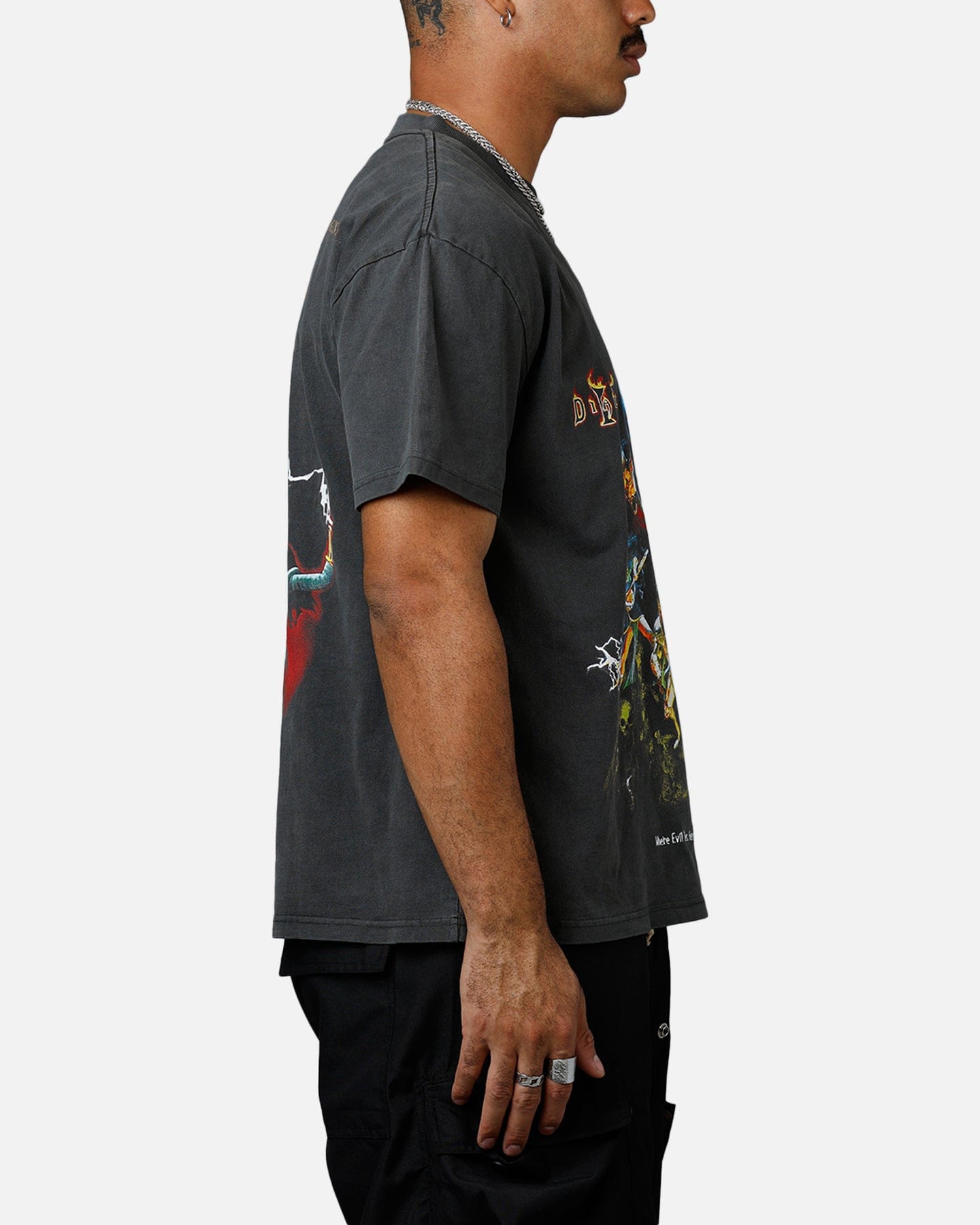 73studio x Diablo II Halloween Heroes Are Born T - Shirt Black Wash