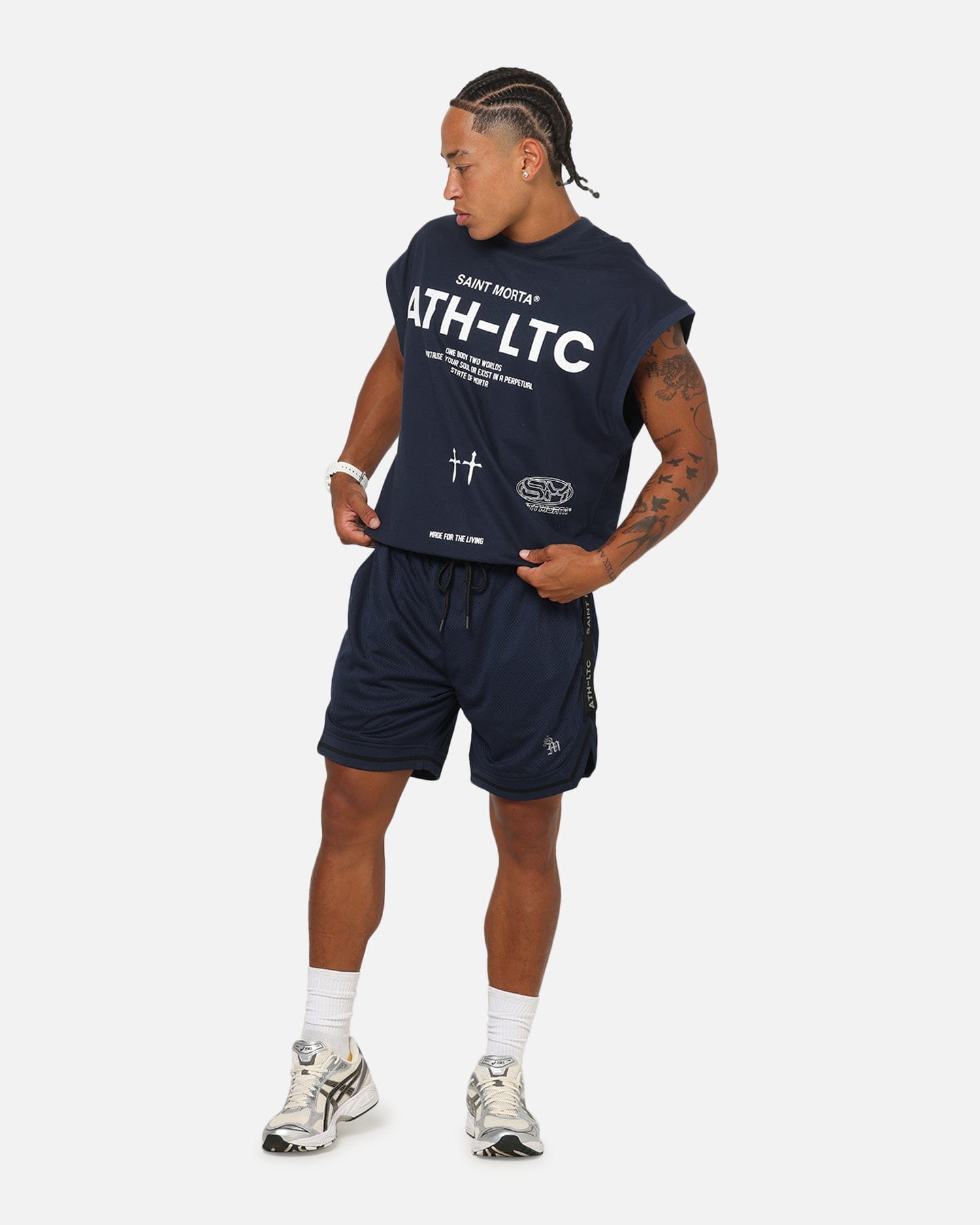Saint Morta Athletc Cut Off Sweat T - Shirt Dark Royal
