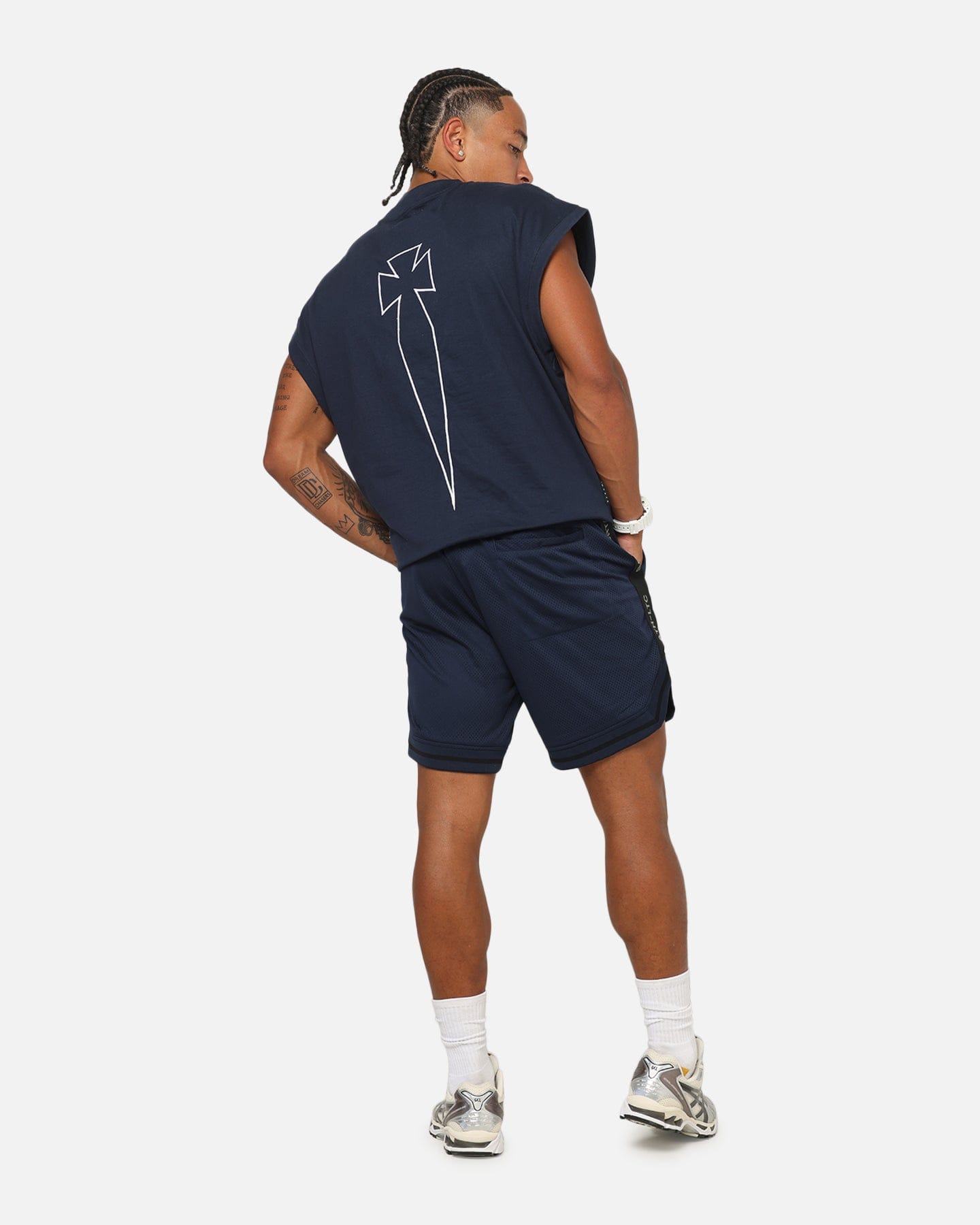 Saint Morta Athletc Cut Off Sweat T - Shirt Dark Royal