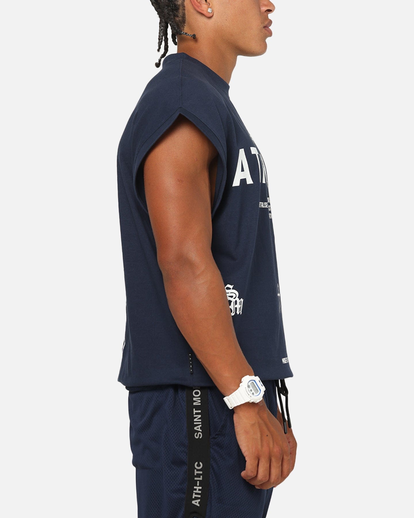 Saint Morta Athletc Cut Off Sweat T - Shirt Dark Royal