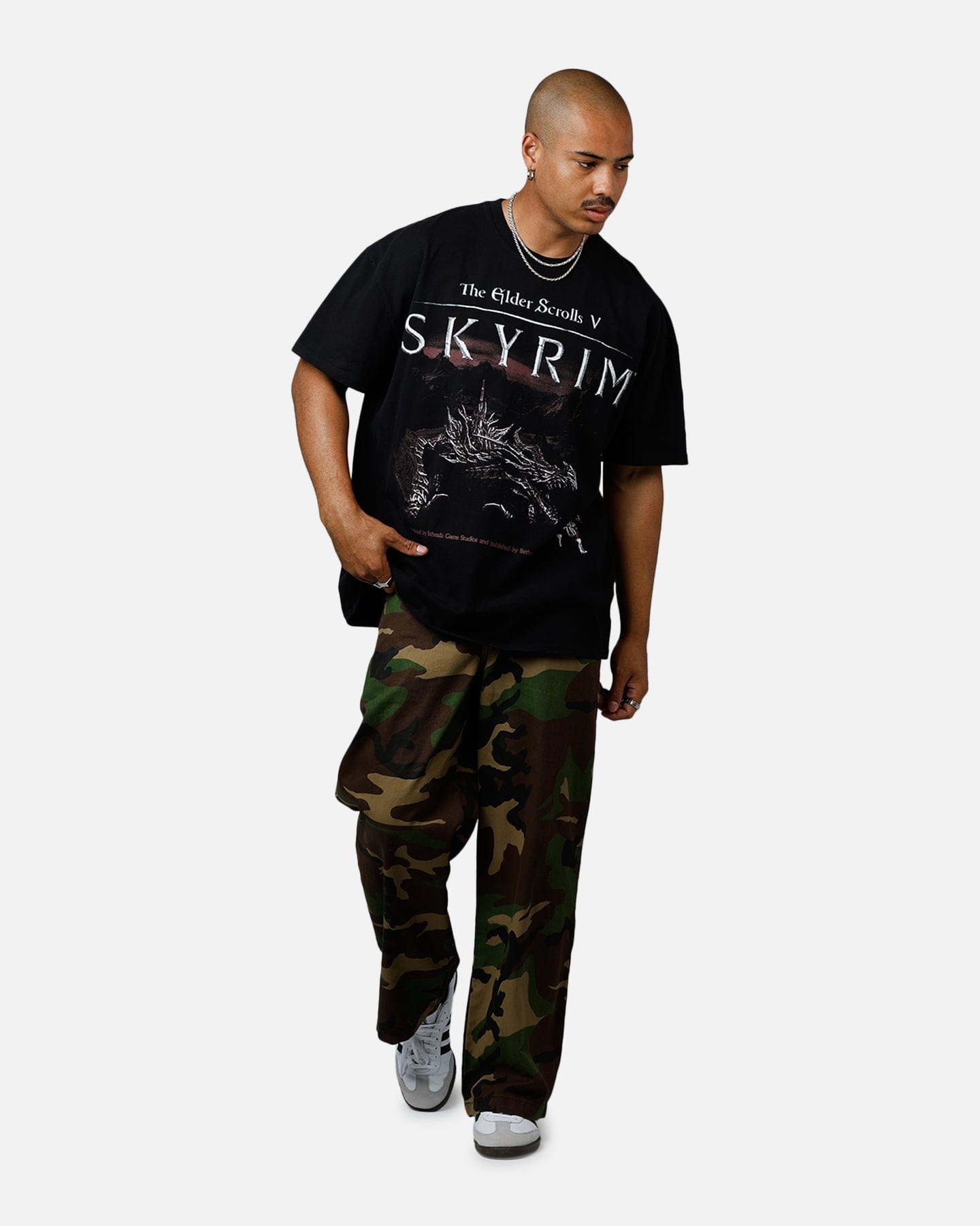 73studio x The Elder Scrolls V: Skyrim Alduin Vintage T - Shirt Black