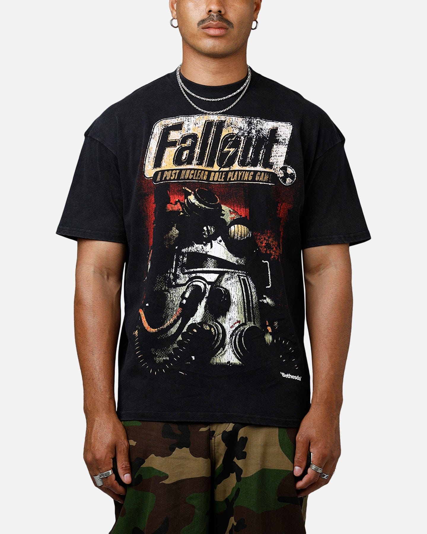 73studio x Fallout '97 Fallout Vintage T - Shirt Black Acidwash