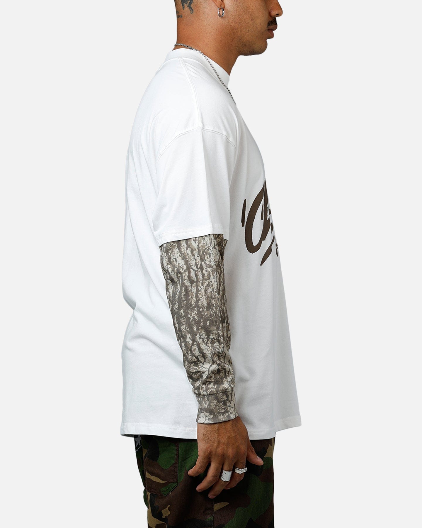 Carre Graffiti Layered Long Sleeve T - Shirt Off White
