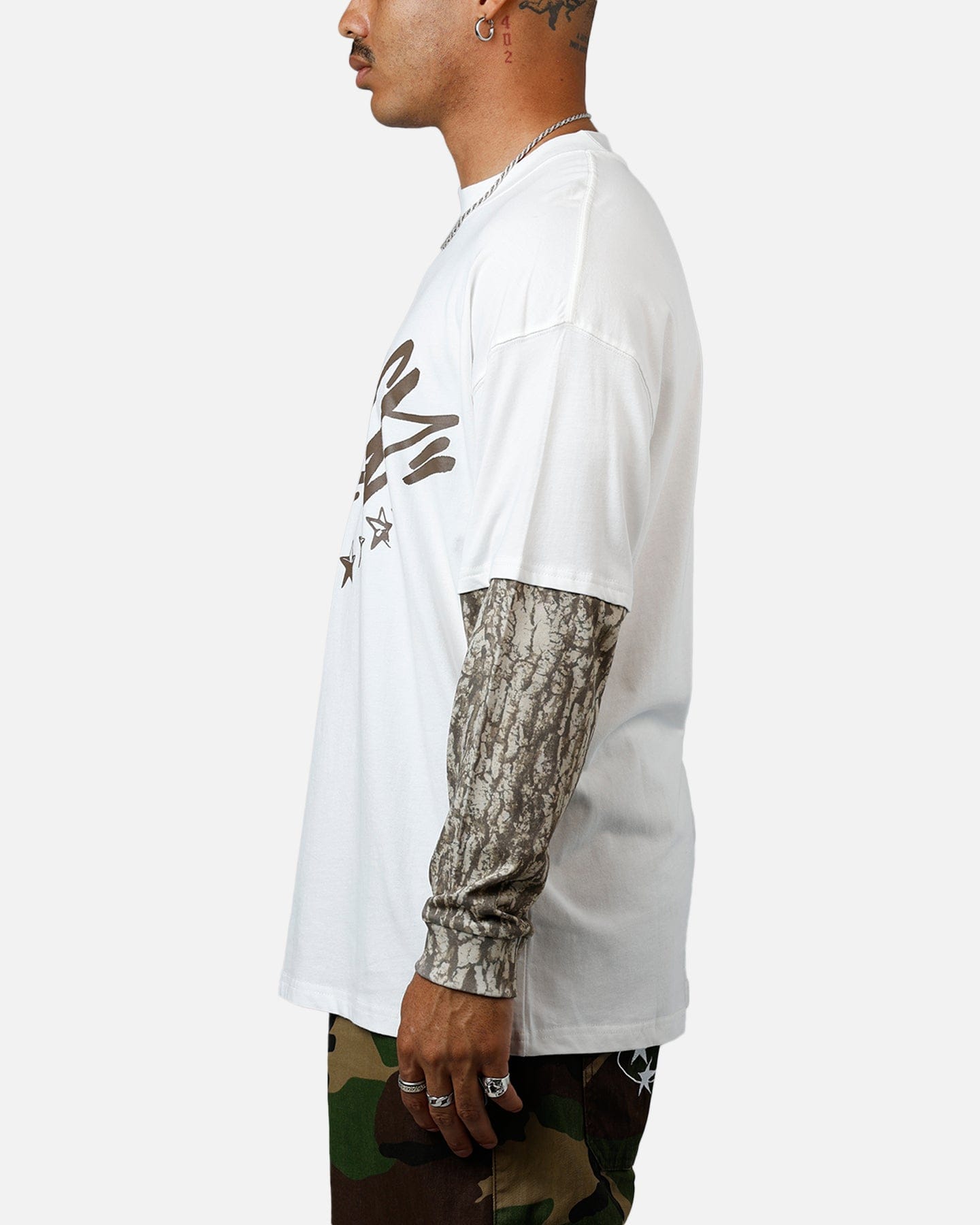 Carre Graffiti Layered Long Sleeve T - Shirt Off White