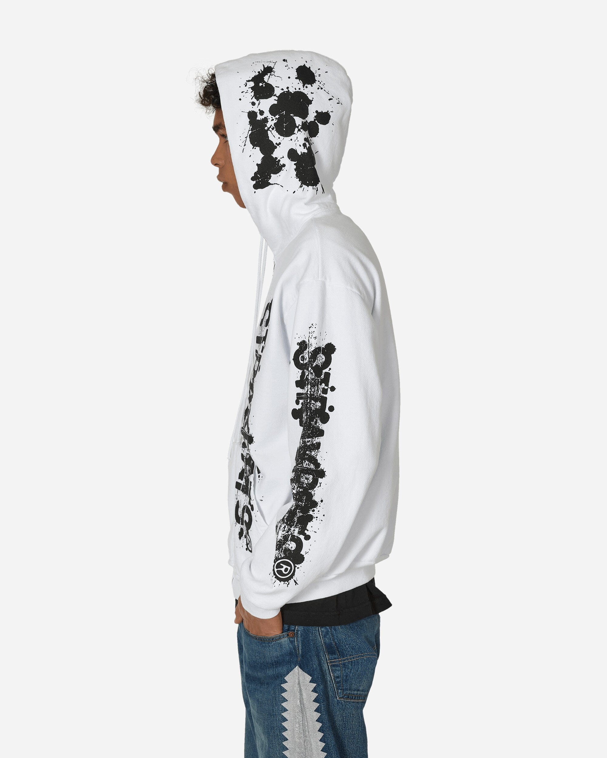 Stray Rats Roadkill Zip Up Hooded Sweatshirt White