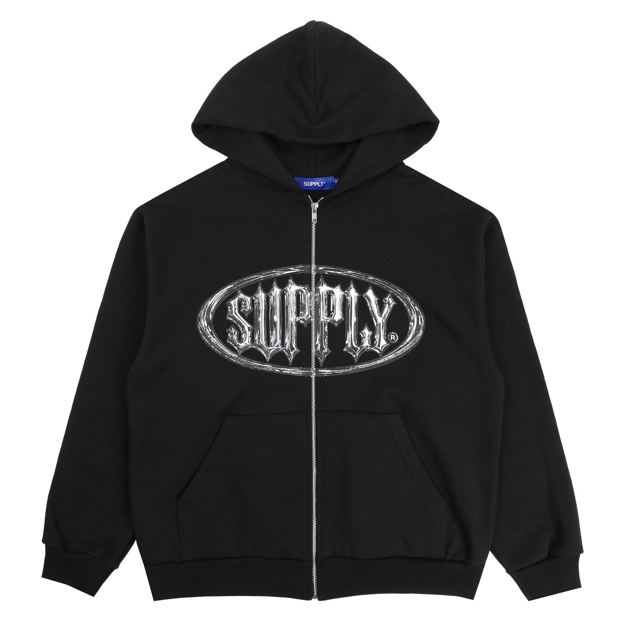 Supply Chrome Zip Hooded Sweater - Black