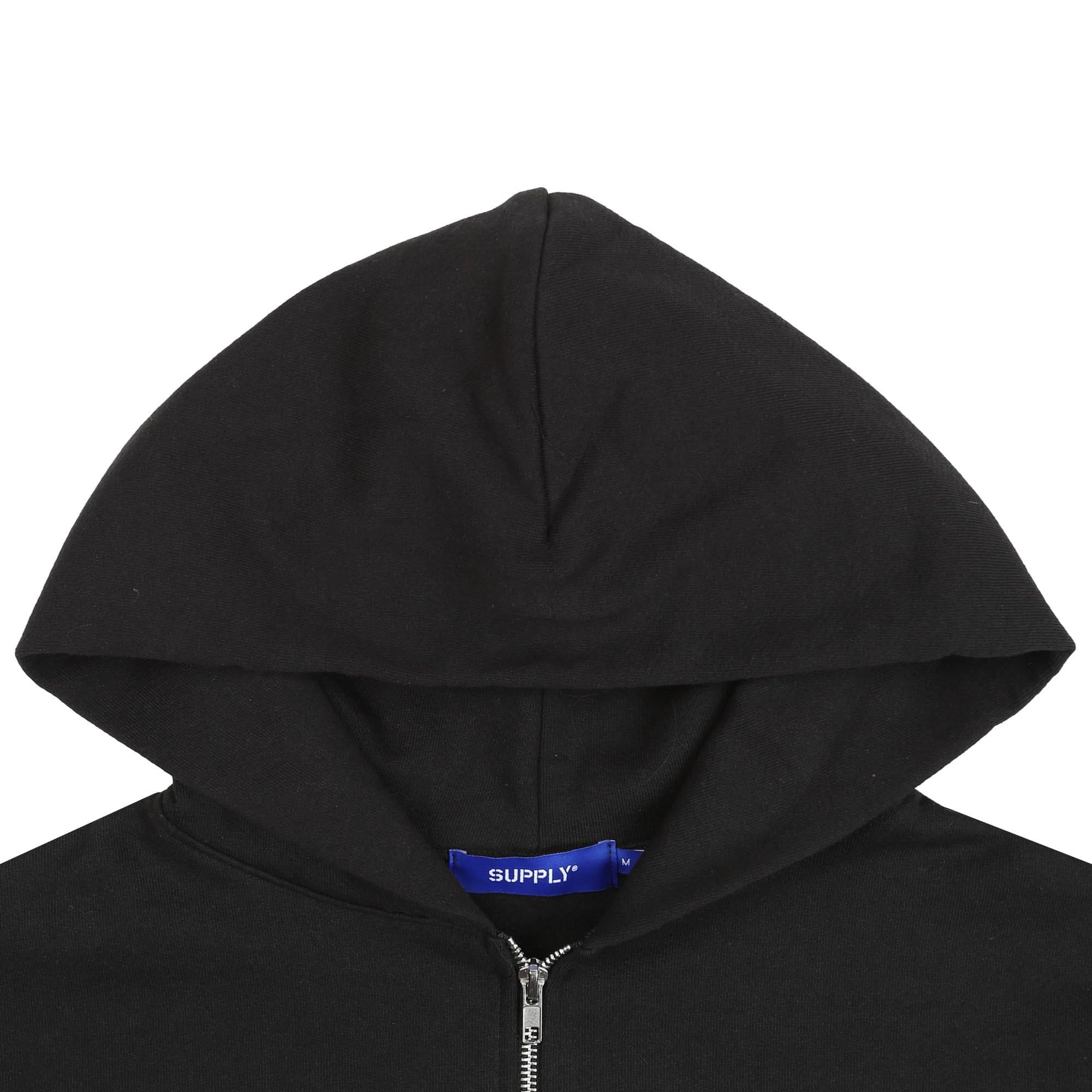 Supply Chrome Zip Hooded Sweater - Black
