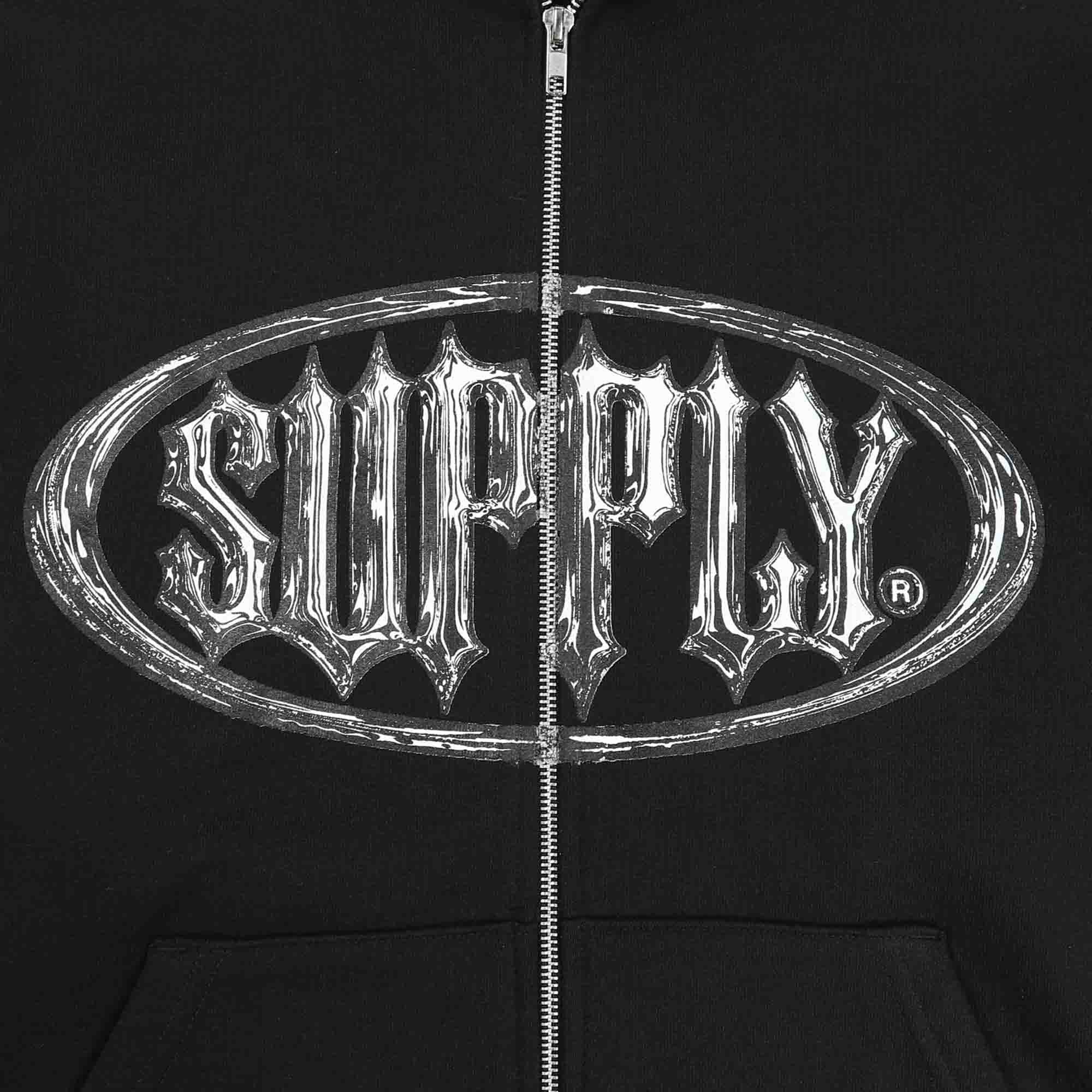 Supply Chrome Zip Hooded Sweater - Black