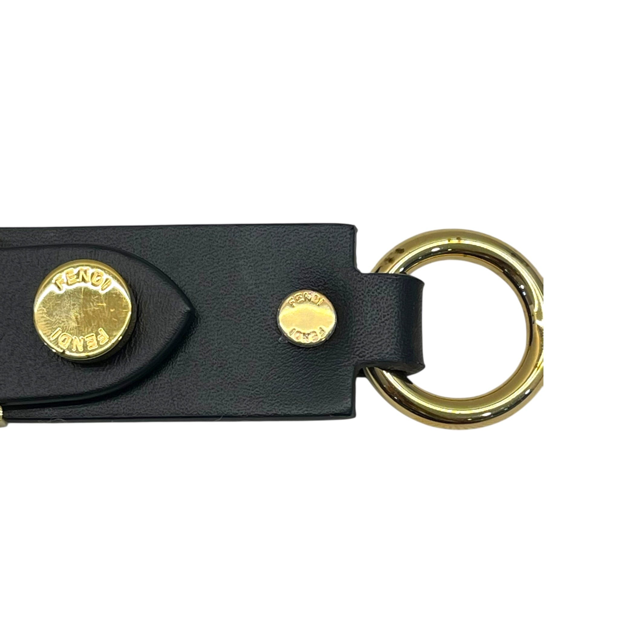 Fendace Fendi x Versace Black Leather Logo Letters Buckle Belt