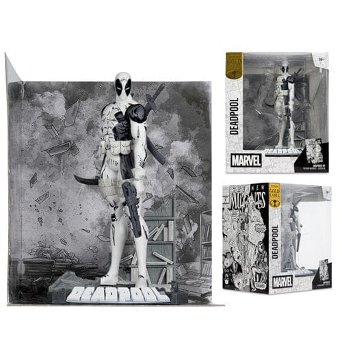 Mcfarlane Toys Marvel Deadpool The New Mutants #98 Line Art 1:10 Scale Posed Figure with Scene - Gold Label Exclusive