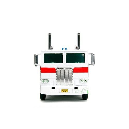 Jada Toys Transformers G1 Optimus Prime Big Rig with Ghostbusters Ecto - 1 Graphics 1:24 Scale Die - Cast Metal Vehicle