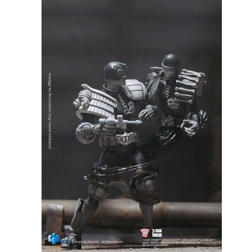 Hiya Toys SDCC 2022 Judge Dredd VS Judge Death Black & White 1/18 Scale Figure 2 Pack