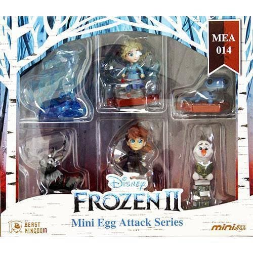 Beast Kingdom Frozen II - Elsa, Anna, Fire Spirit, the Nokk, Oalf - Mini Egg Attack Series MEA - 014 6 - Piece Figure Set
