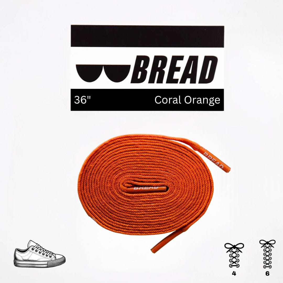 Bread Laces - Coral Orange Elastic Shoelaces