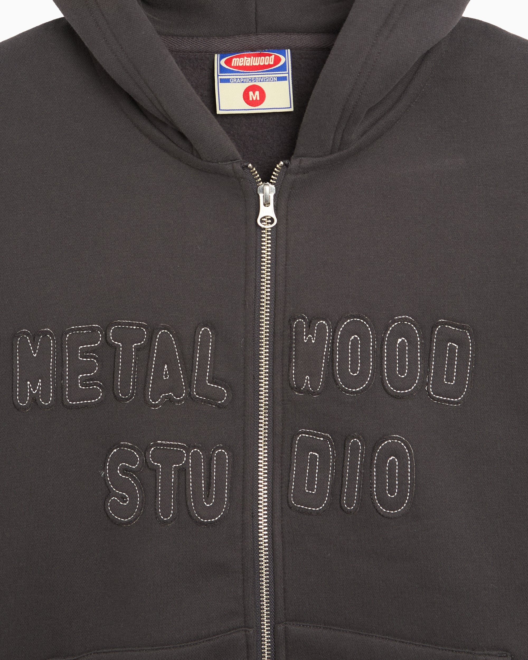 Metalwood Sudadera con cremallera con parches Relaxed Metalwood Cutie para hombre