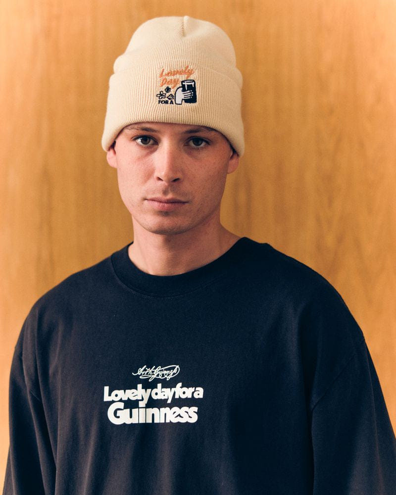 Guinness x UN:IK Cheers Embroidered Beanie - Sand