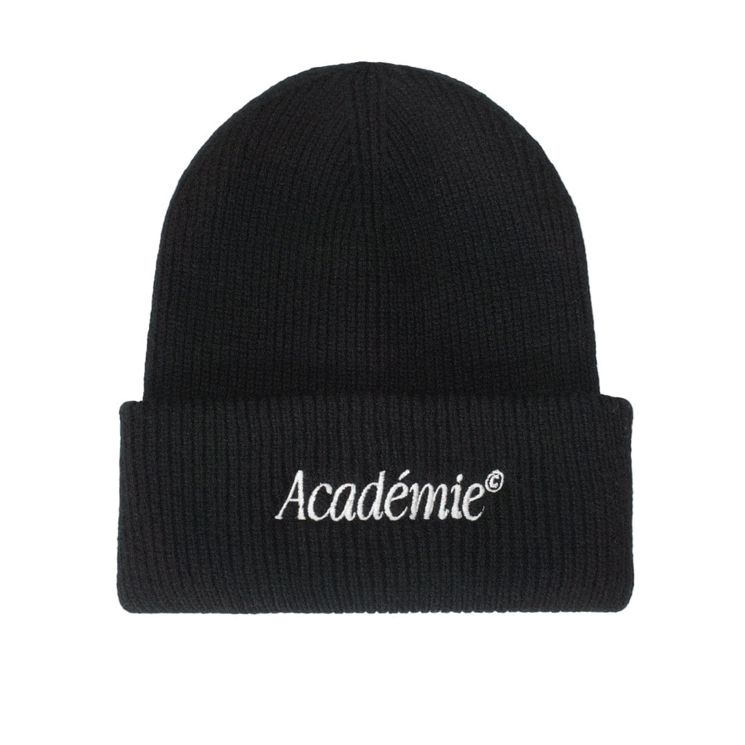 Vice 84 Académie Oversized Ribbed Beanie - Black