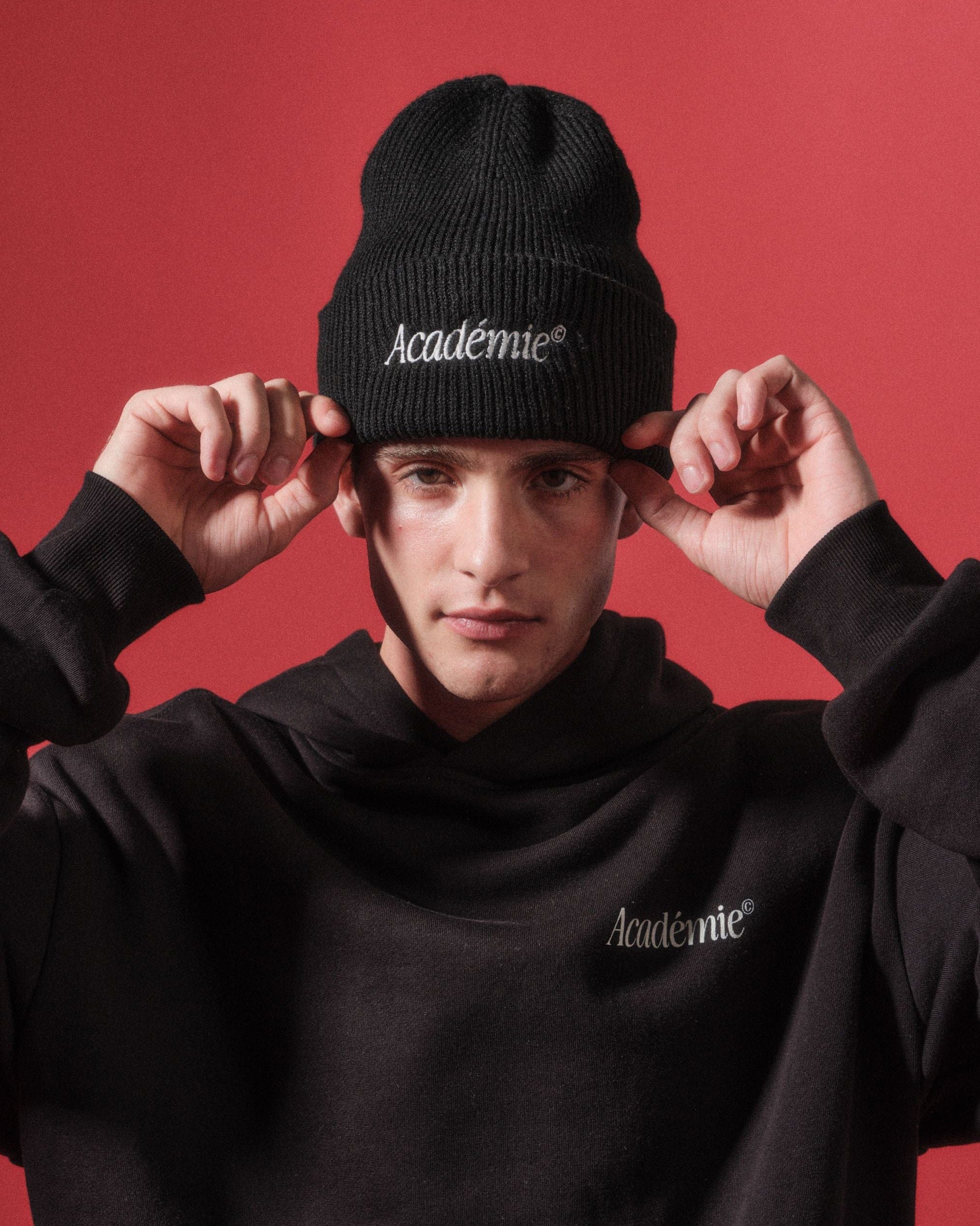 Vice 84 Académie Oversized Ribbed Beanie - Black
