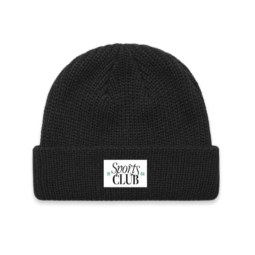 Vice 84 Sports Club Ribbed Beanie - Black